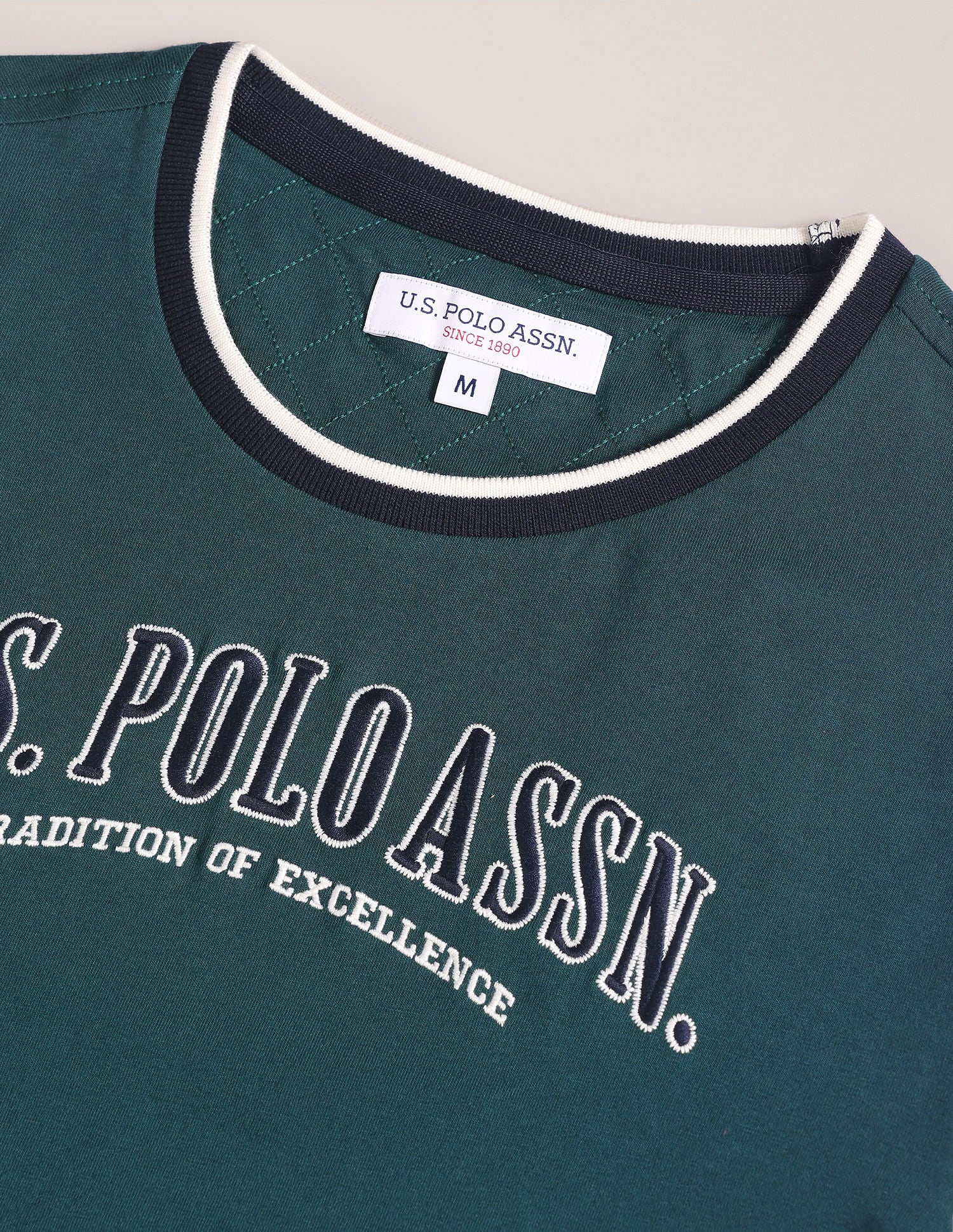 Embroidered Slim Fit T-Shirt Dark Olive - U.S. POLO ASSN. | Large