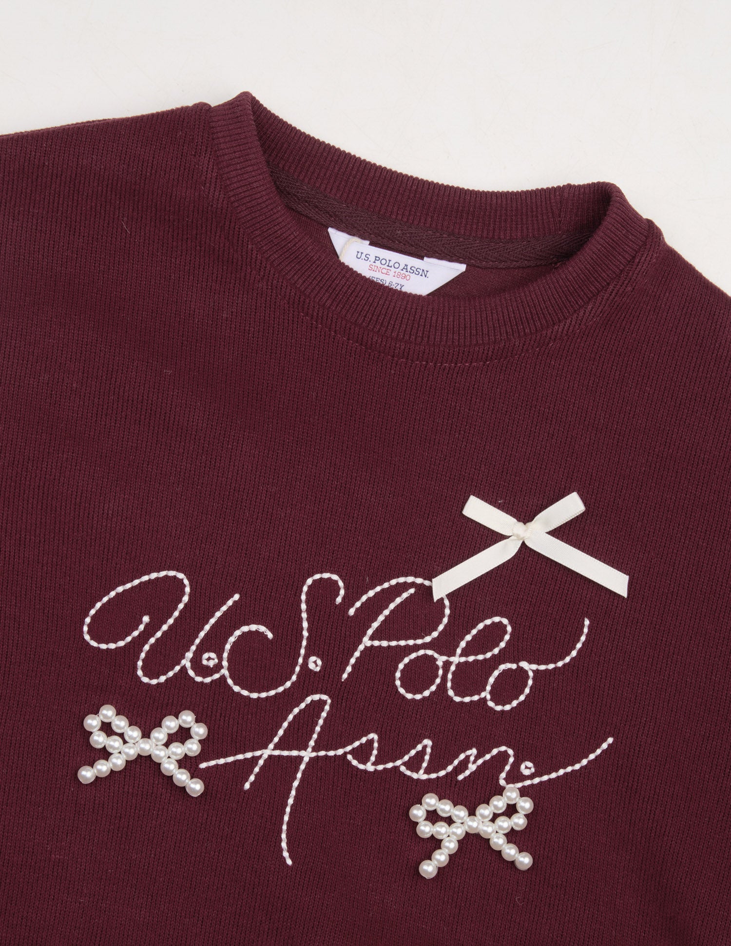 Brand Embroidered Relaxed Fit Sweatshirt Maroon - U.S. Polo Assn. India | Large