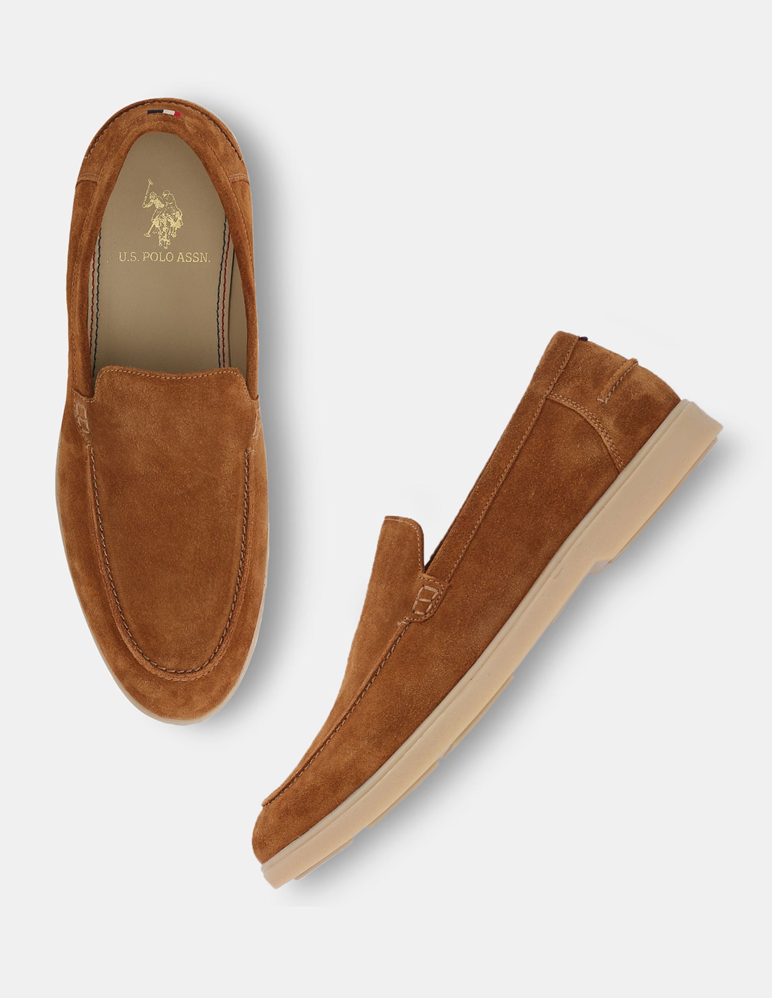 Men Round Toe Mael Slip-On Shoes Tan - U.S. Polo Assn. India | Large
