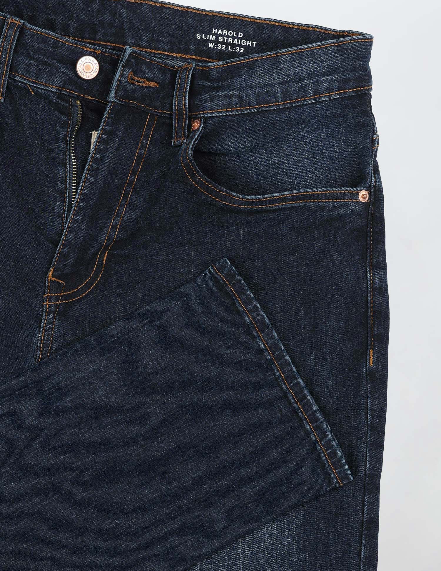 Harold Slim Straight Fit Blue Jeans Indigo - U.S. POLO ASSN. | Large