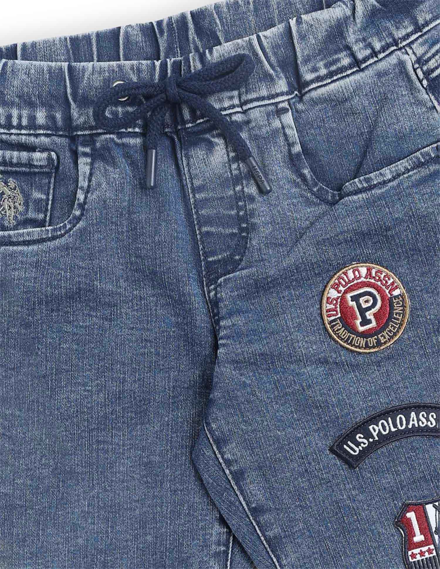 Boys Stone Washed Relaxed Fit Jeans Blue - U.S. POLO ASSN. | Large