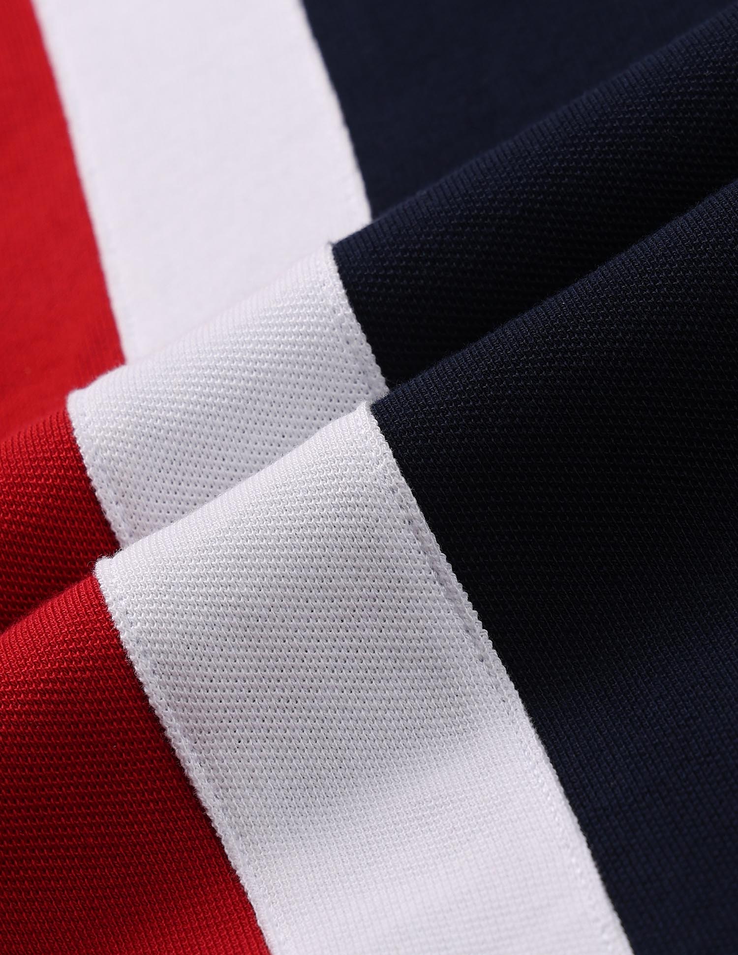 Colour Block Zipper Polo Shirt Navy - U.S. POLO ASSN. | Large