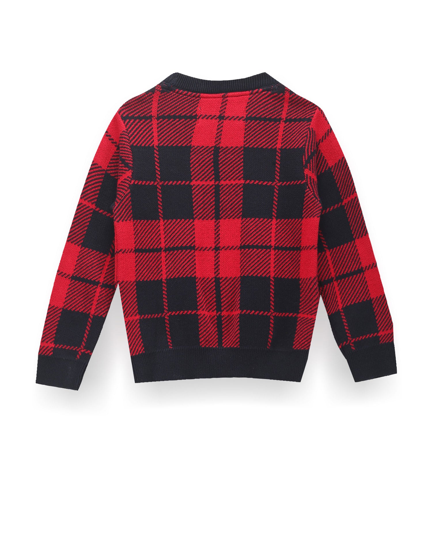 Boys Crew Neck Check Sweater Red - U.S. POLO ASSN. | Large