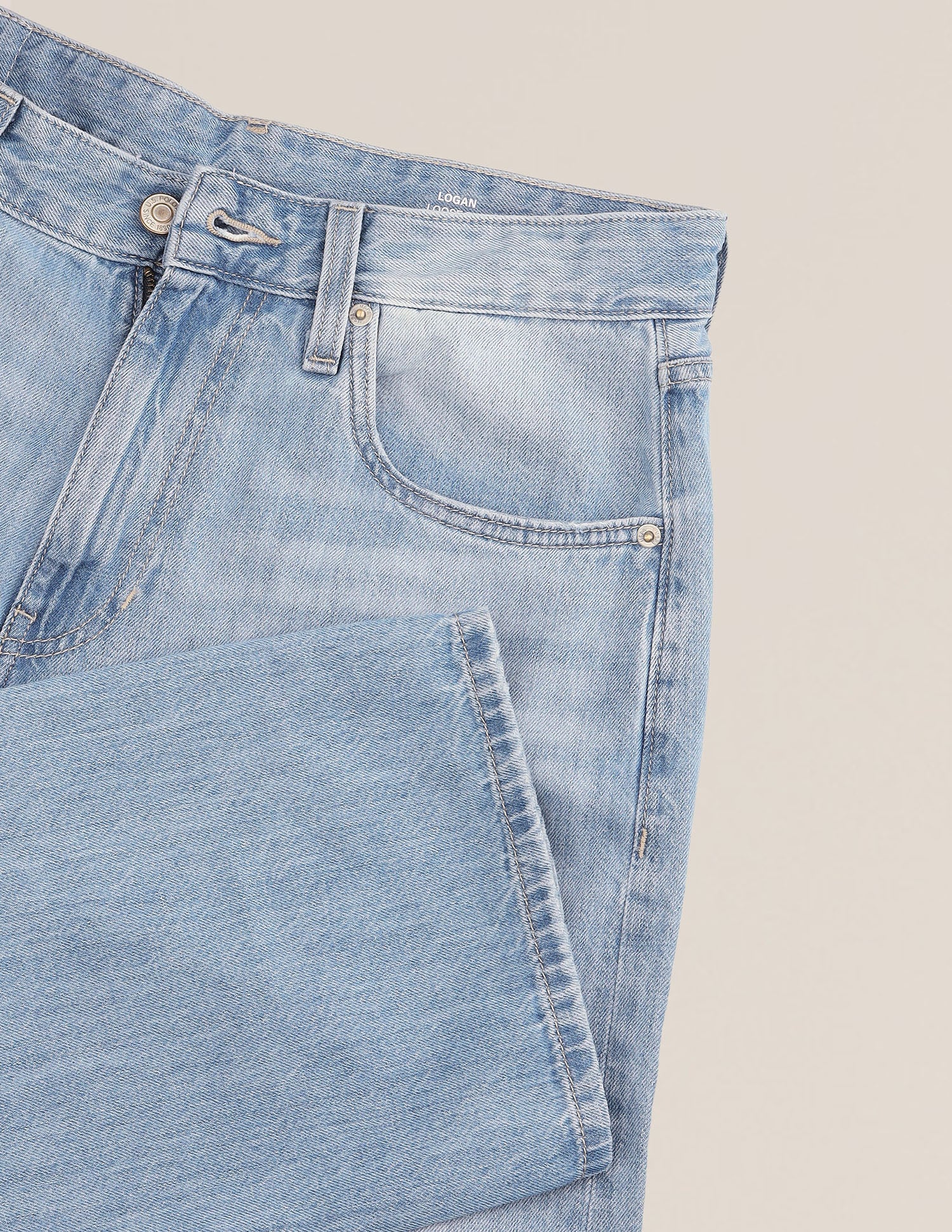 Logan Loose Straight Fit Blue Jeans Light Blue - U.S. Polo Assn. India | Large