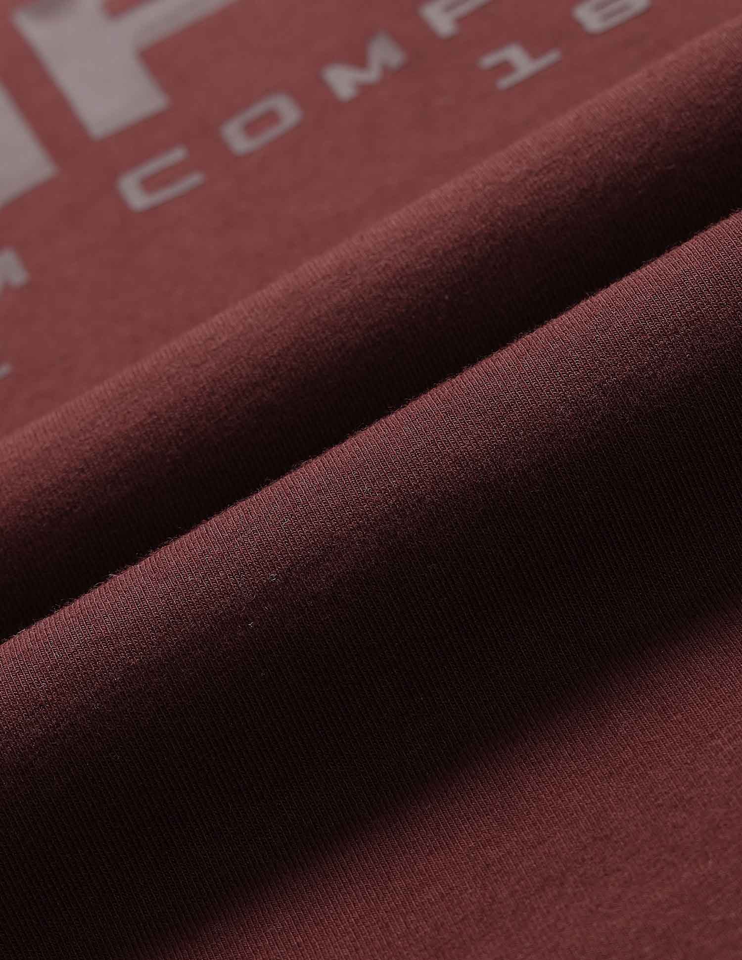 Brand Printed Muscle Fit T-Shirt Burgundy - U.S. Polo Assn. India | Large