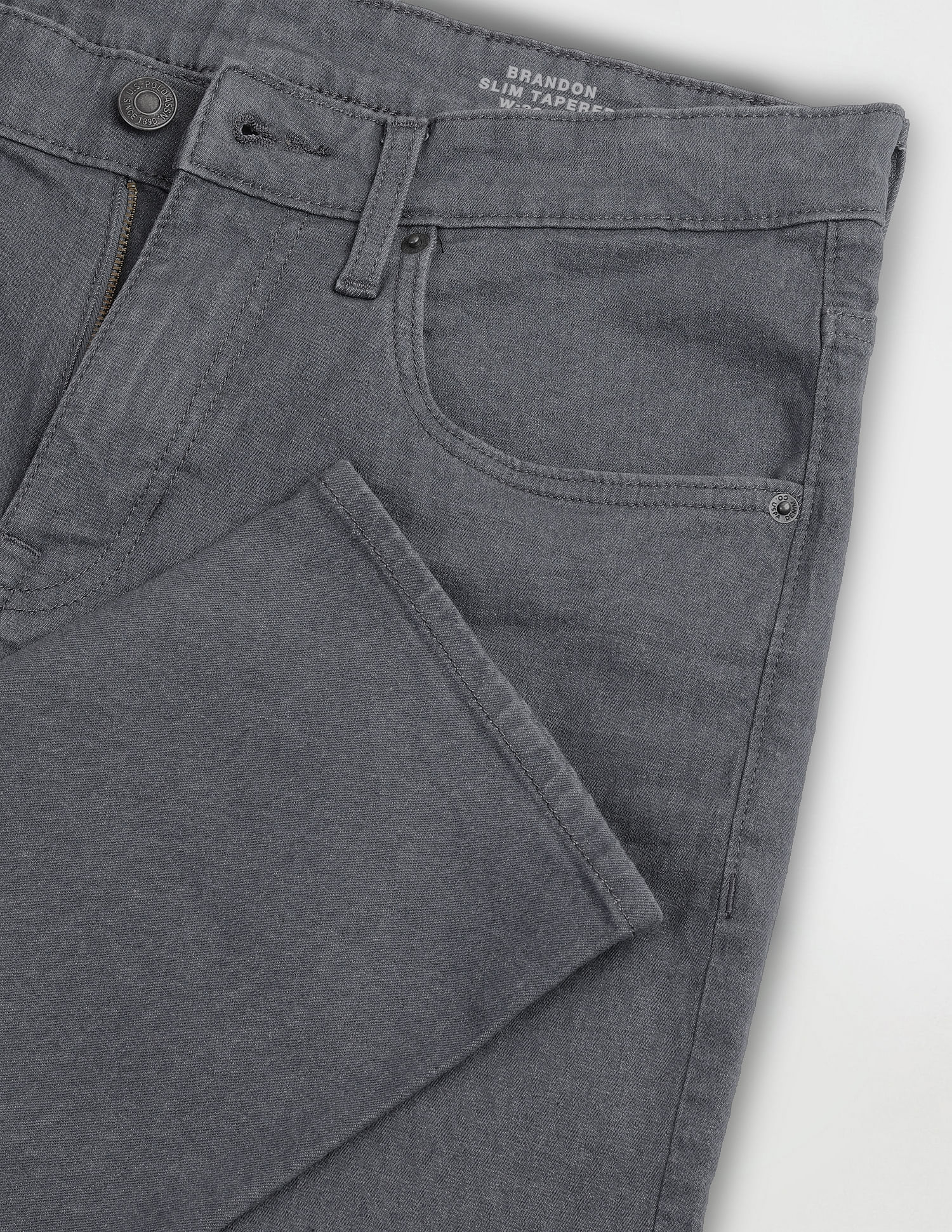 Brandon Slim Tapered Fit Grey Jeans Grey - U.S. Polo Assn. India | Large
