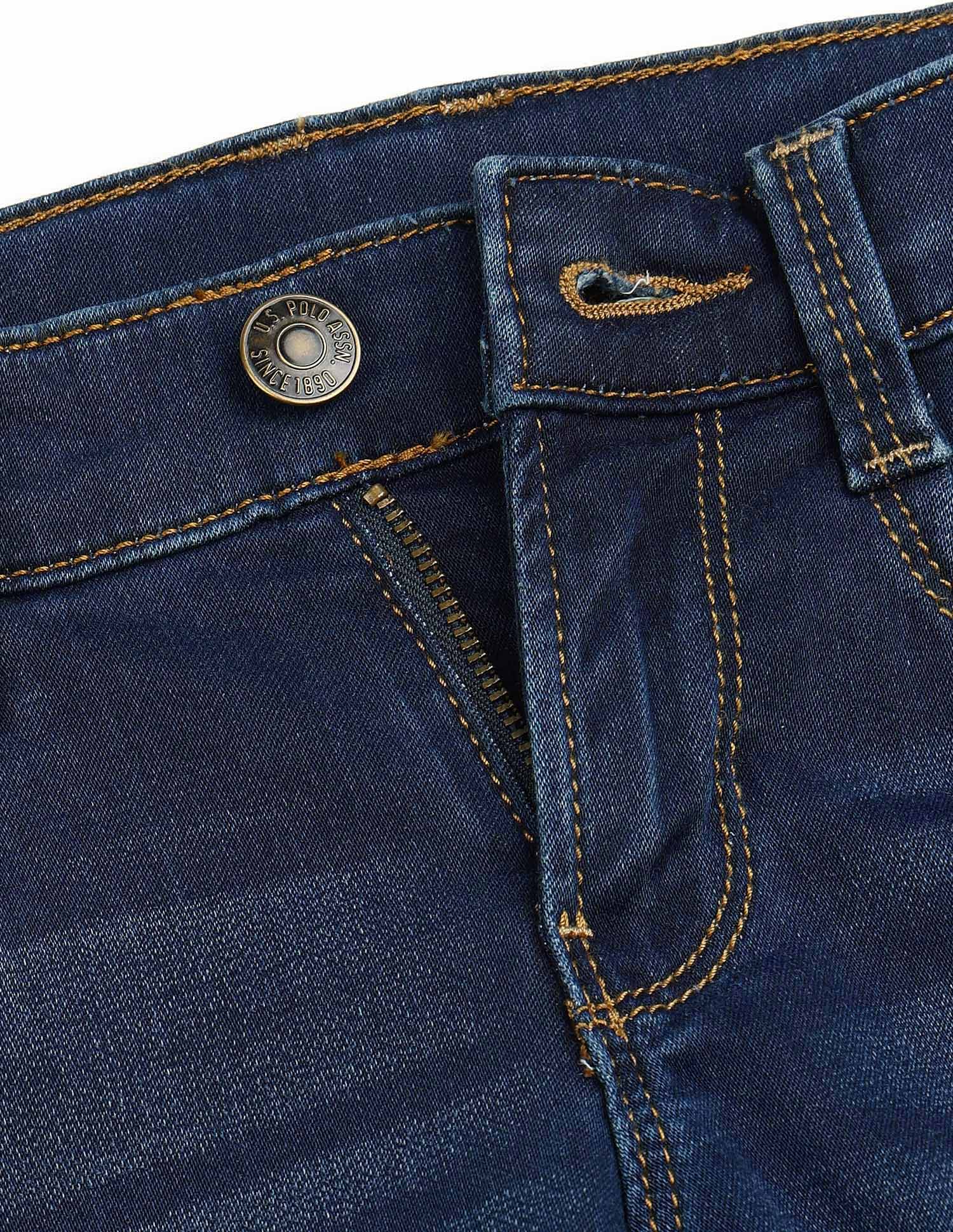 Boys Slim Fit Mid Rise Jeans Medium Wash - U.S. POLO ASSN. | Large