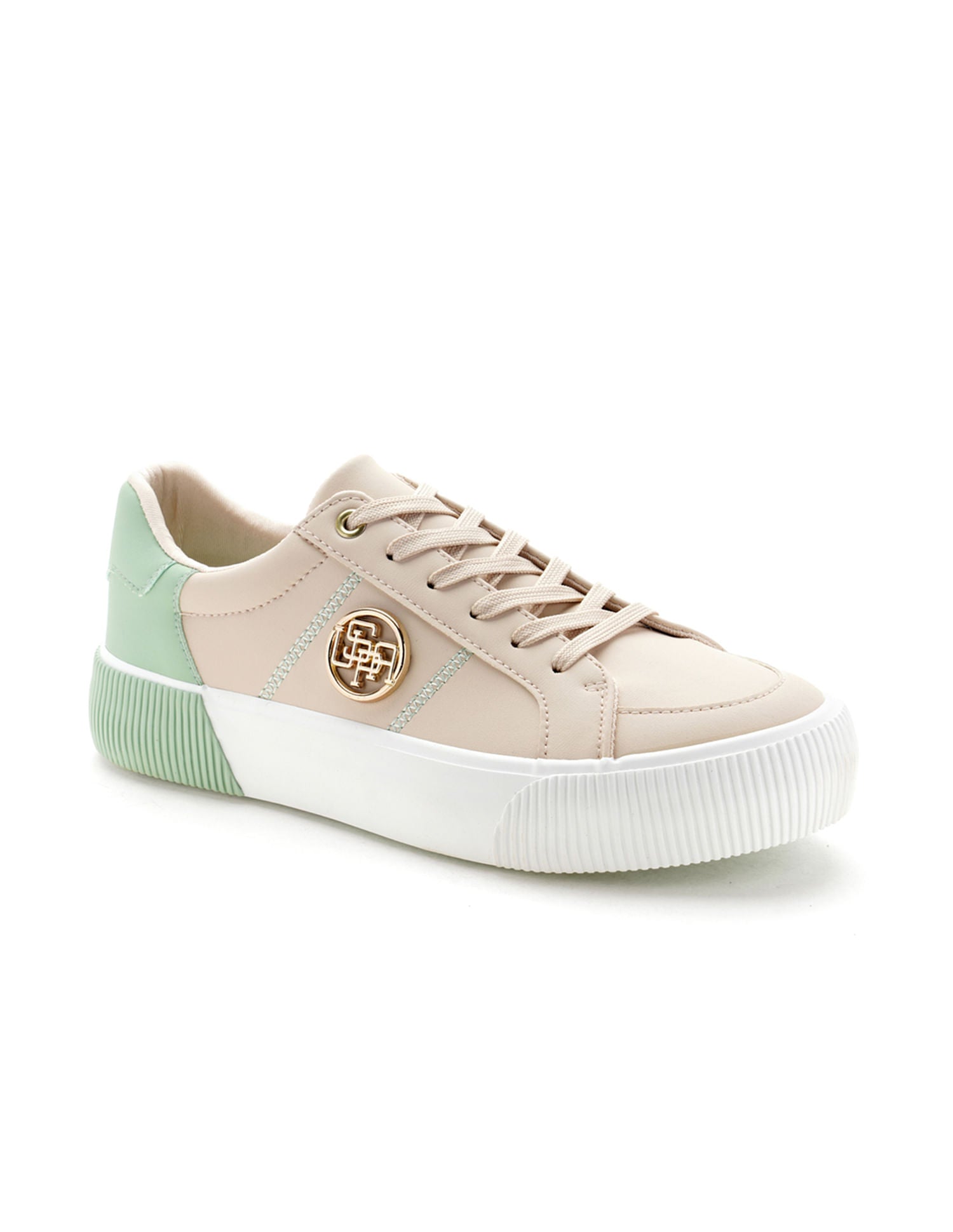 U.S. Polo Assn. Women Katy 3.0 Colourblock Sneakers with Textured Sole Light Green - U.S. POLO ASSN. | Large