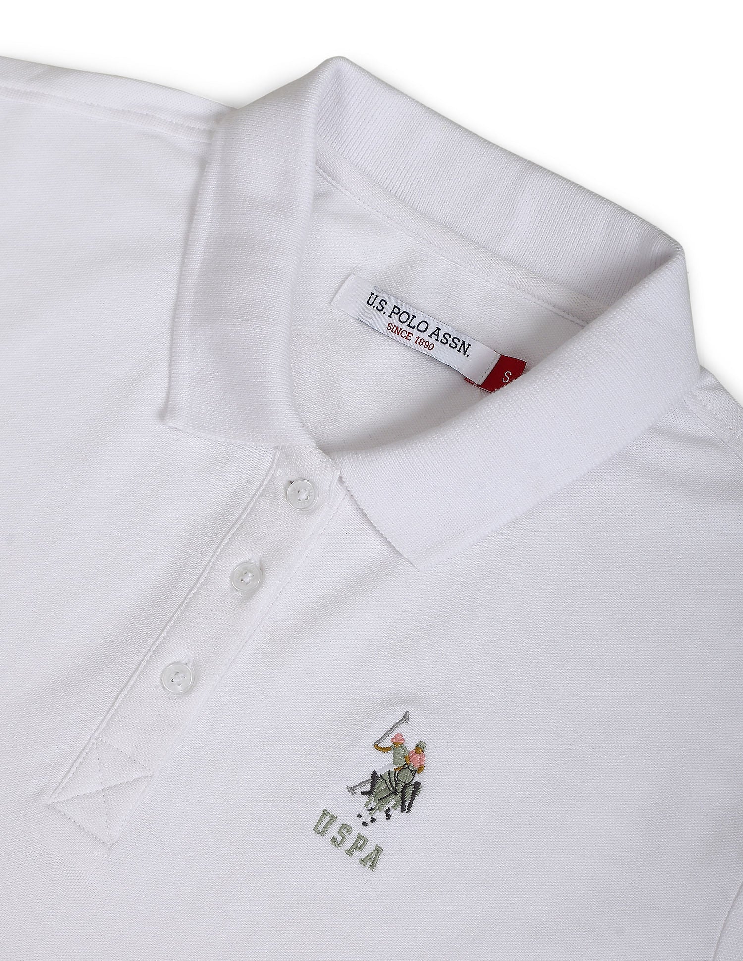 Boxy Crop Polo Shirt White - U.S. POLO ASSN. | Large