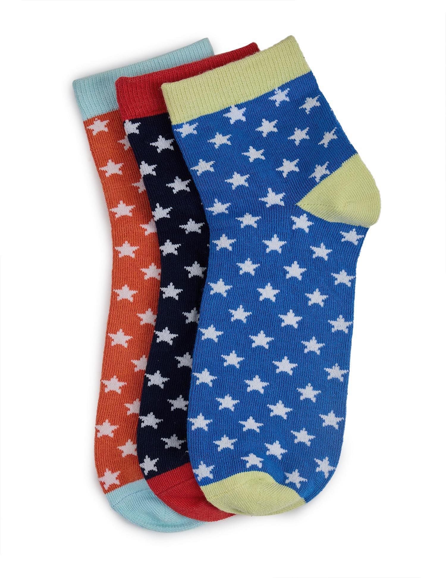 Boys High-Ankle Length KS005 Socks - Pack Of 3 Blue/Skydiver/Paprika - U.S. POLO ASSN. | Large