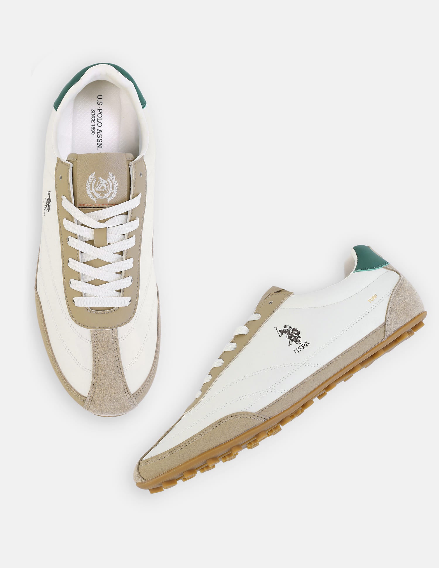 Round Toe Suede Turf Sneakers Off White - U.S. Polo Assn. India | Large
