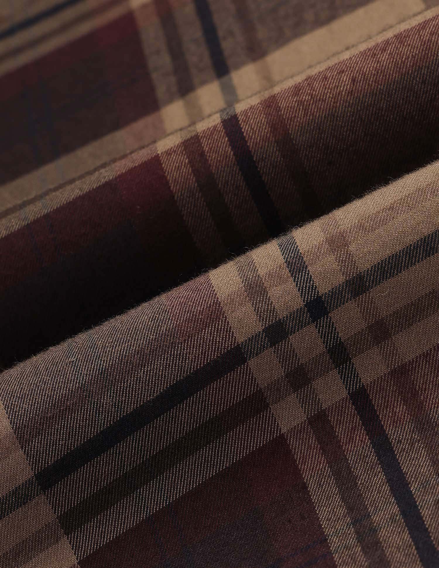 Tartan Checked Twill Shirt Brown - U.S. POLO ASSN. | Large