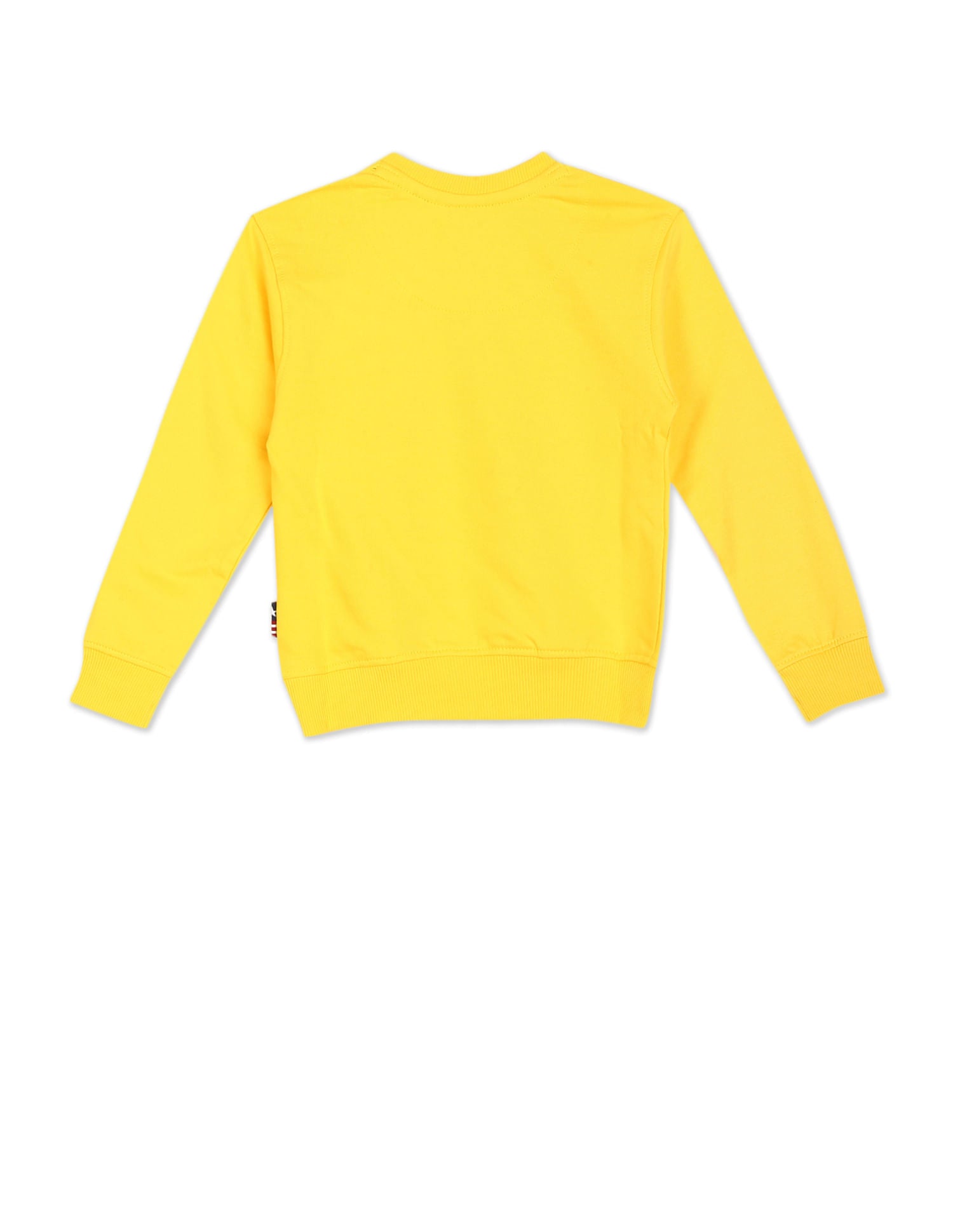 Crew Neck Brand Print Sweatshirt Yellow - U.S. POLO ASSN. | Large