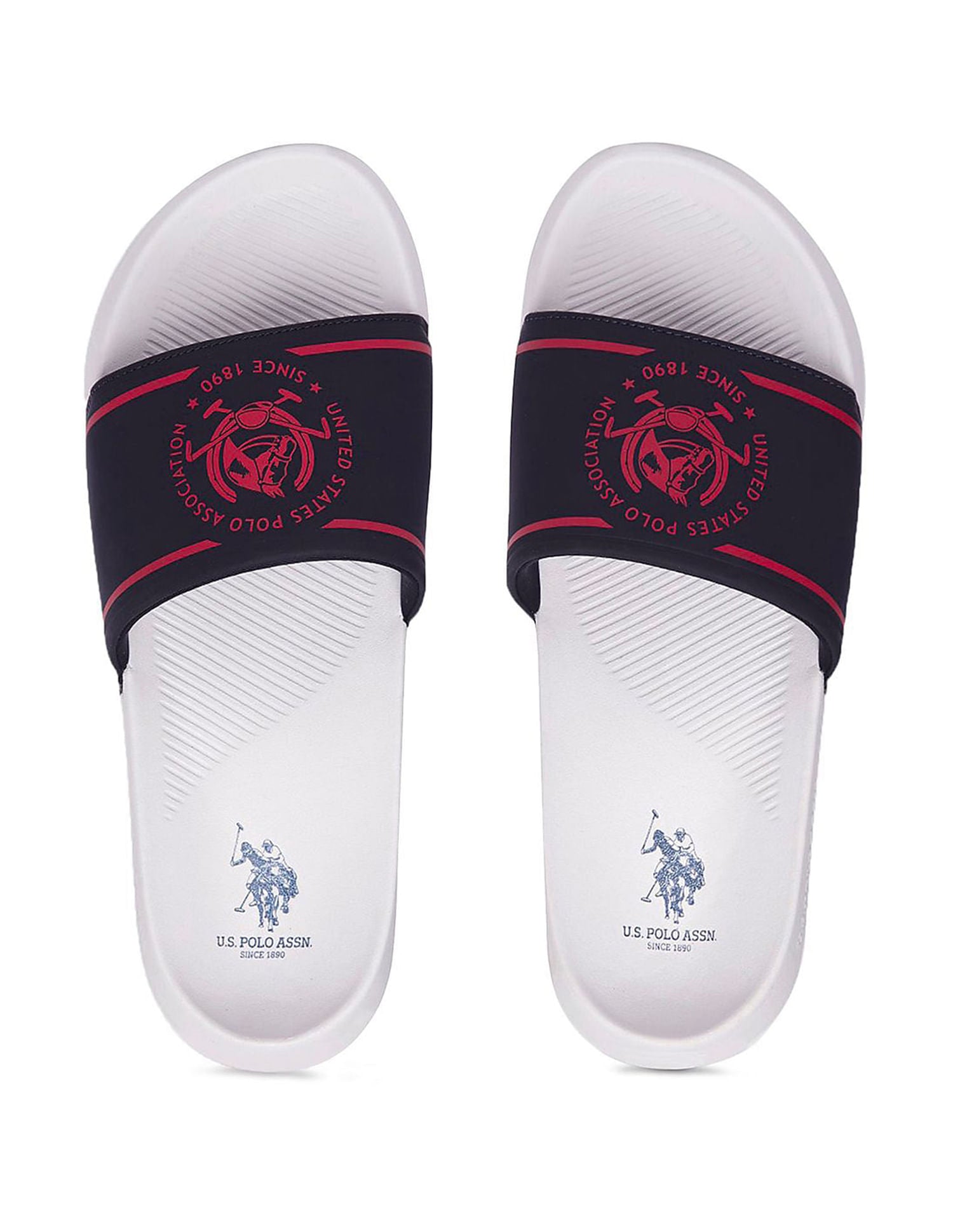 Men Brand Print Zane 4.0 Slides Blue - U.S. POLO ASSN. | Large