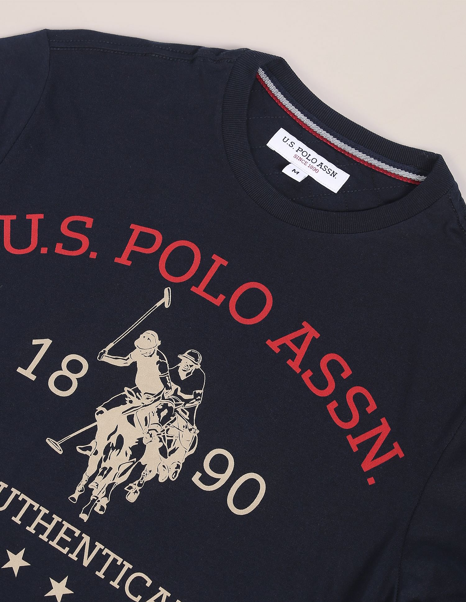 Graphic Printed Pure Cotton T-Shirt Navy - U.S. POLO ASSN. | Large