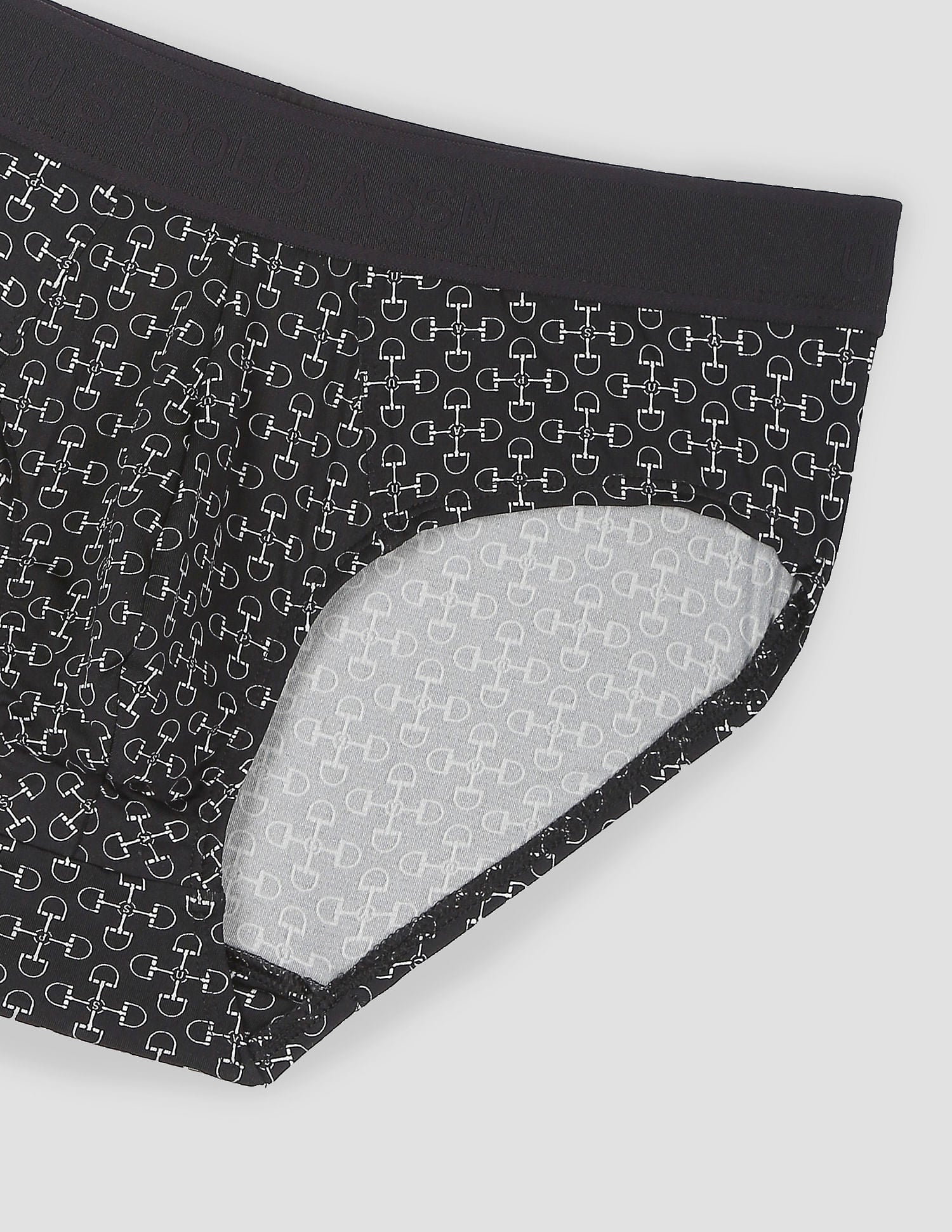 Nylon Stretch Printed AB002 Active Briefs - Pack Of 1 Black - U.S. POLO ASSN. | Large