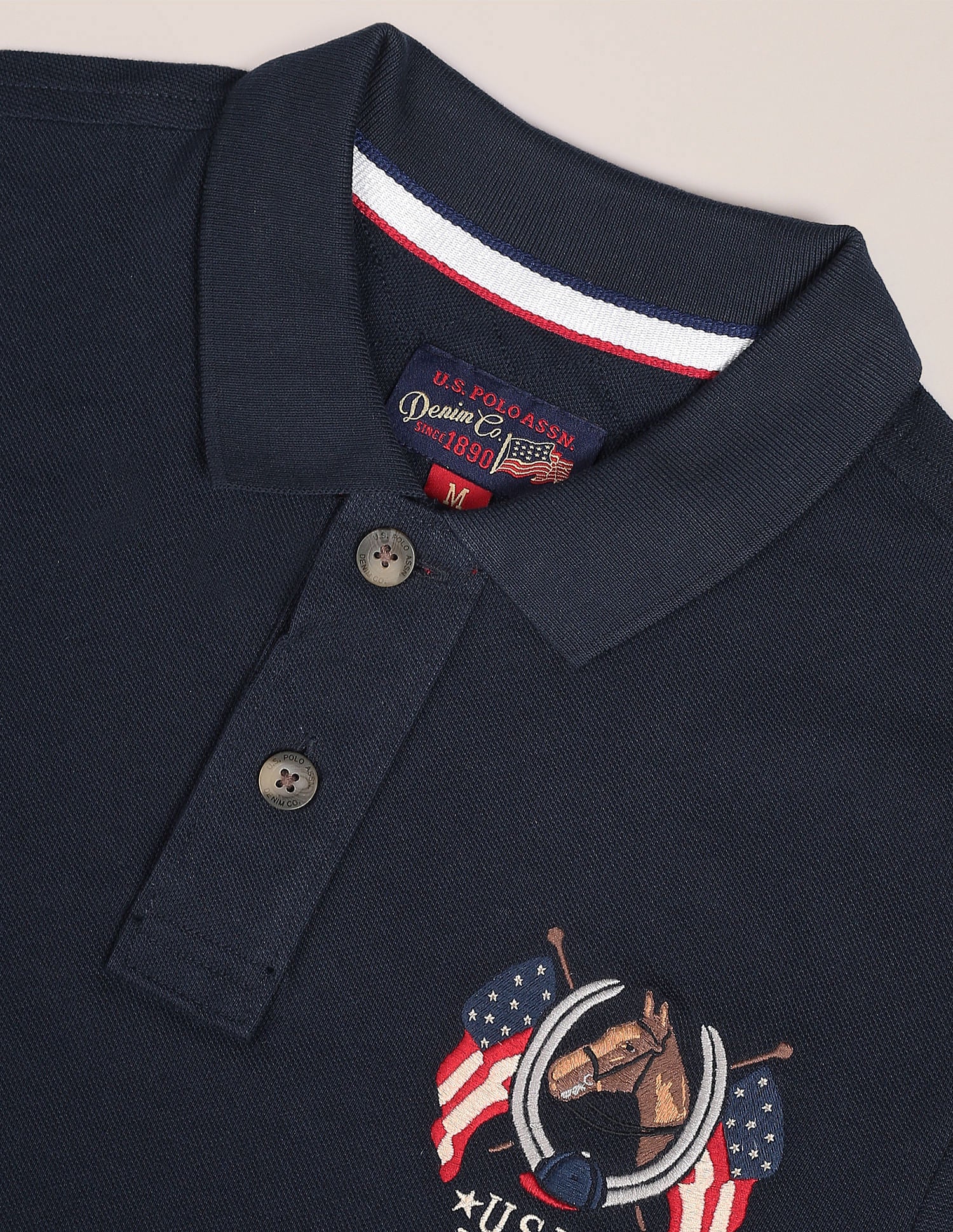 Cotton Solid Polo Shirt Indigo - U.S. POLO ASSN. | Large