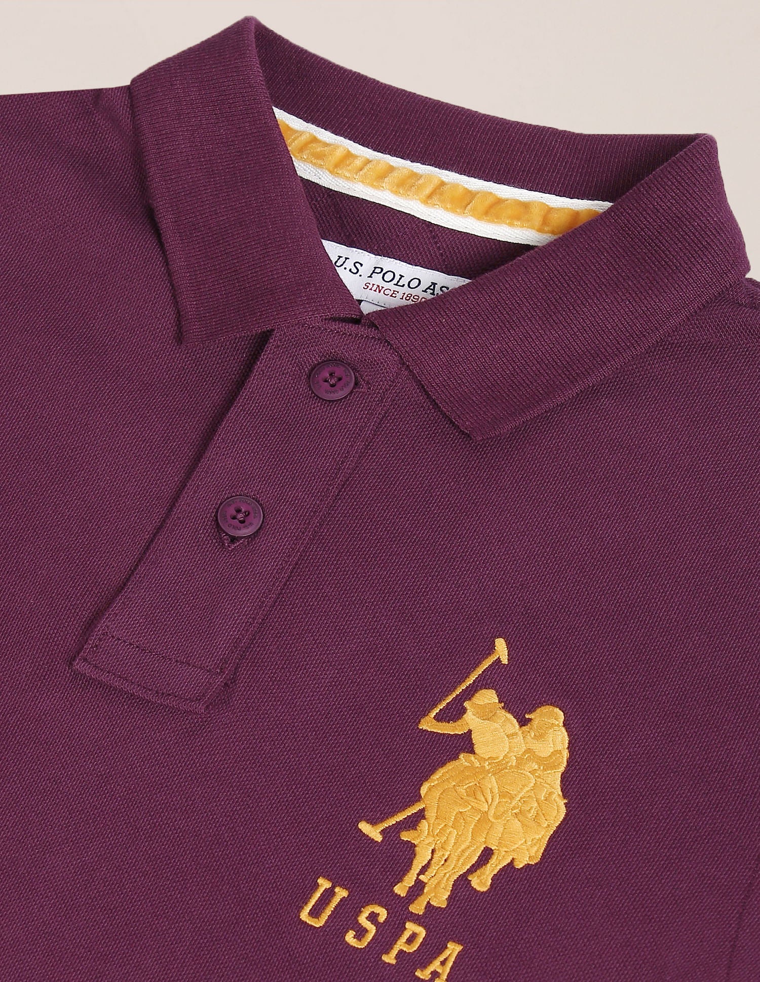 Compact Cotton Logo Polo Shirt Purple - U.S. POLO ASSN. | Large