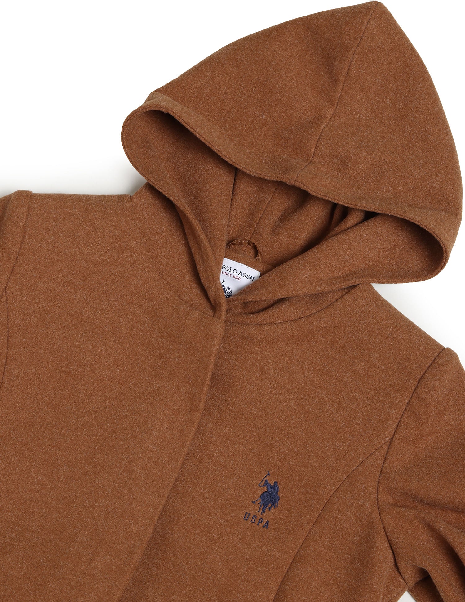 Solid Longline Hooded Jacket Tan - U.S. Polo Assn. India | Large