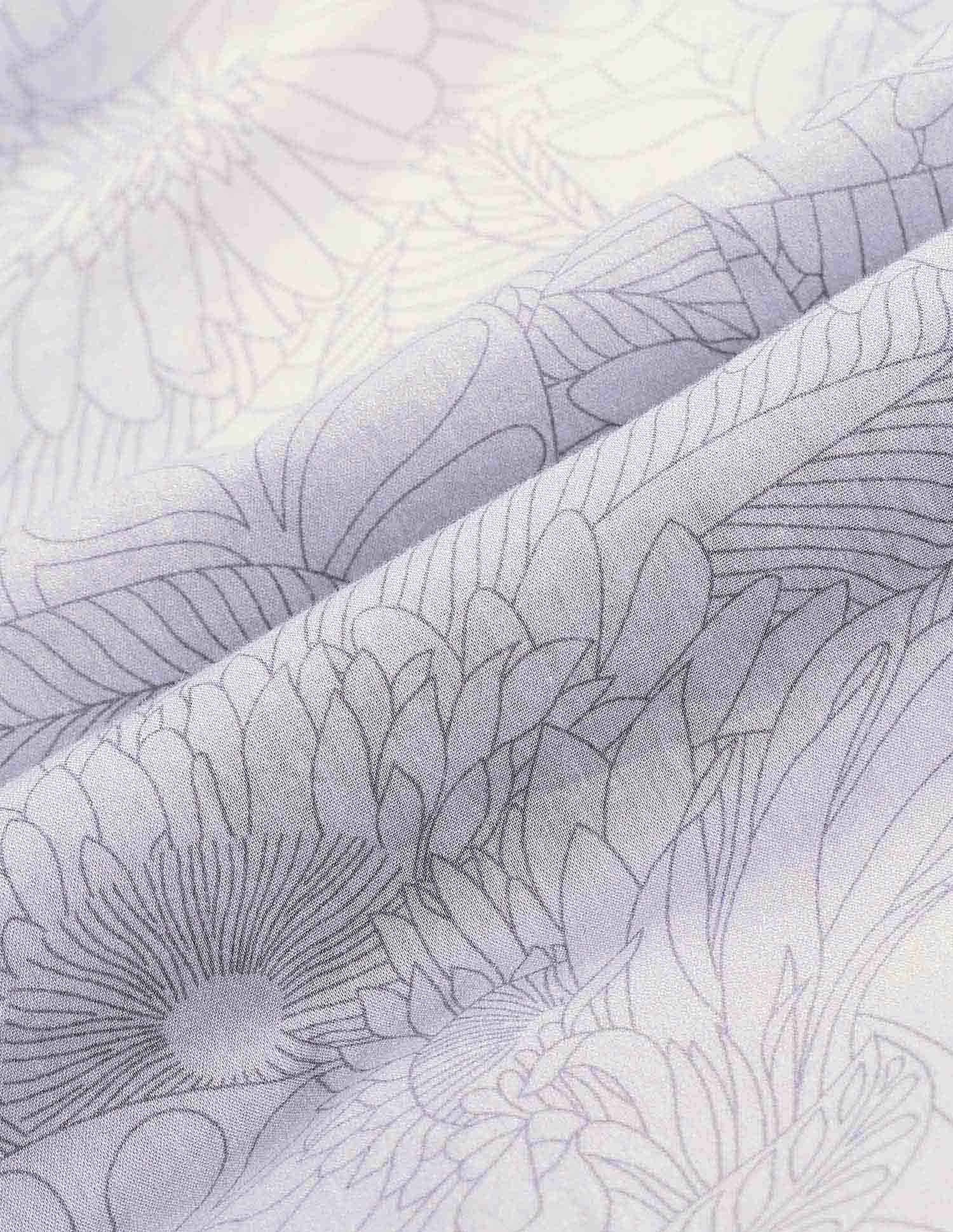 Manhattan Slim Fit Floral Printed Shirt Light Grey - U.S. POLO ASSN. | Large