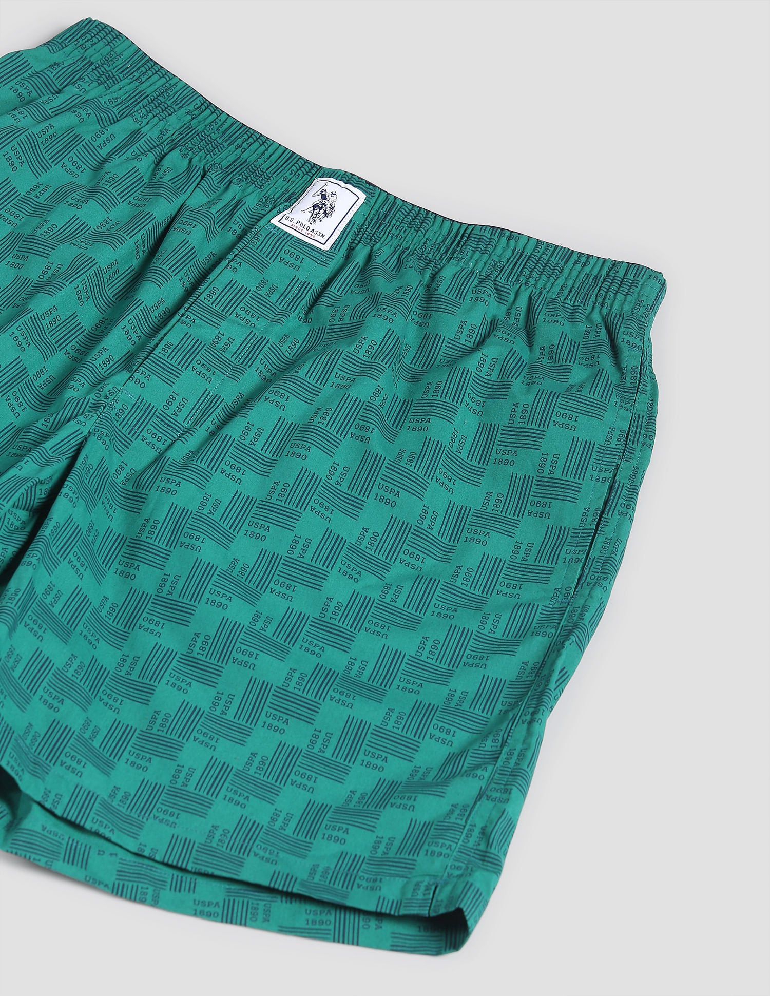 Pure Cotton Printed I600 Boxers - Pack Of 1 Green - U.S. POLO ASSN. | Large
