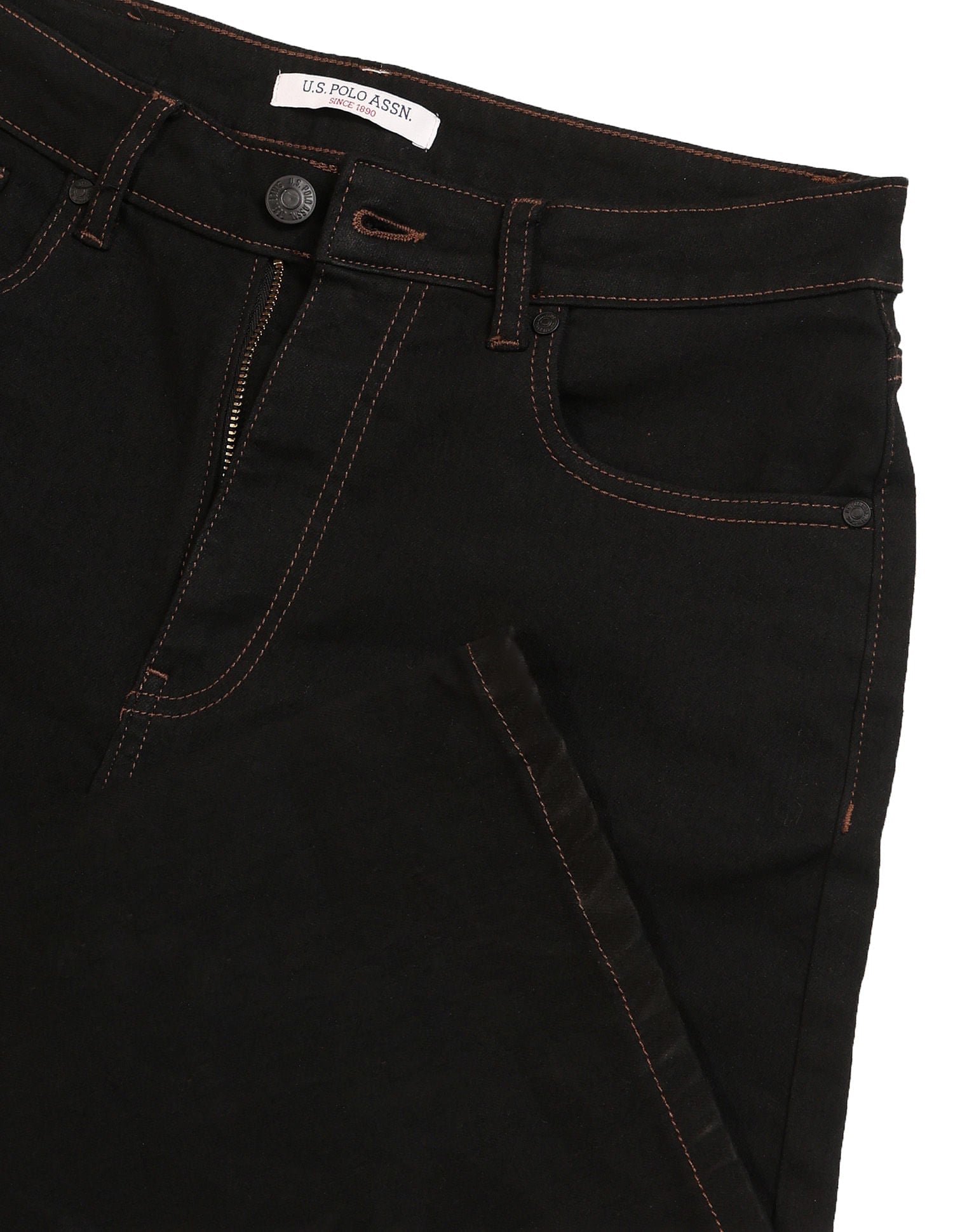 High Rise Wide Leg Jeans Rinse Black - U.S. POLO ASSN. | Large