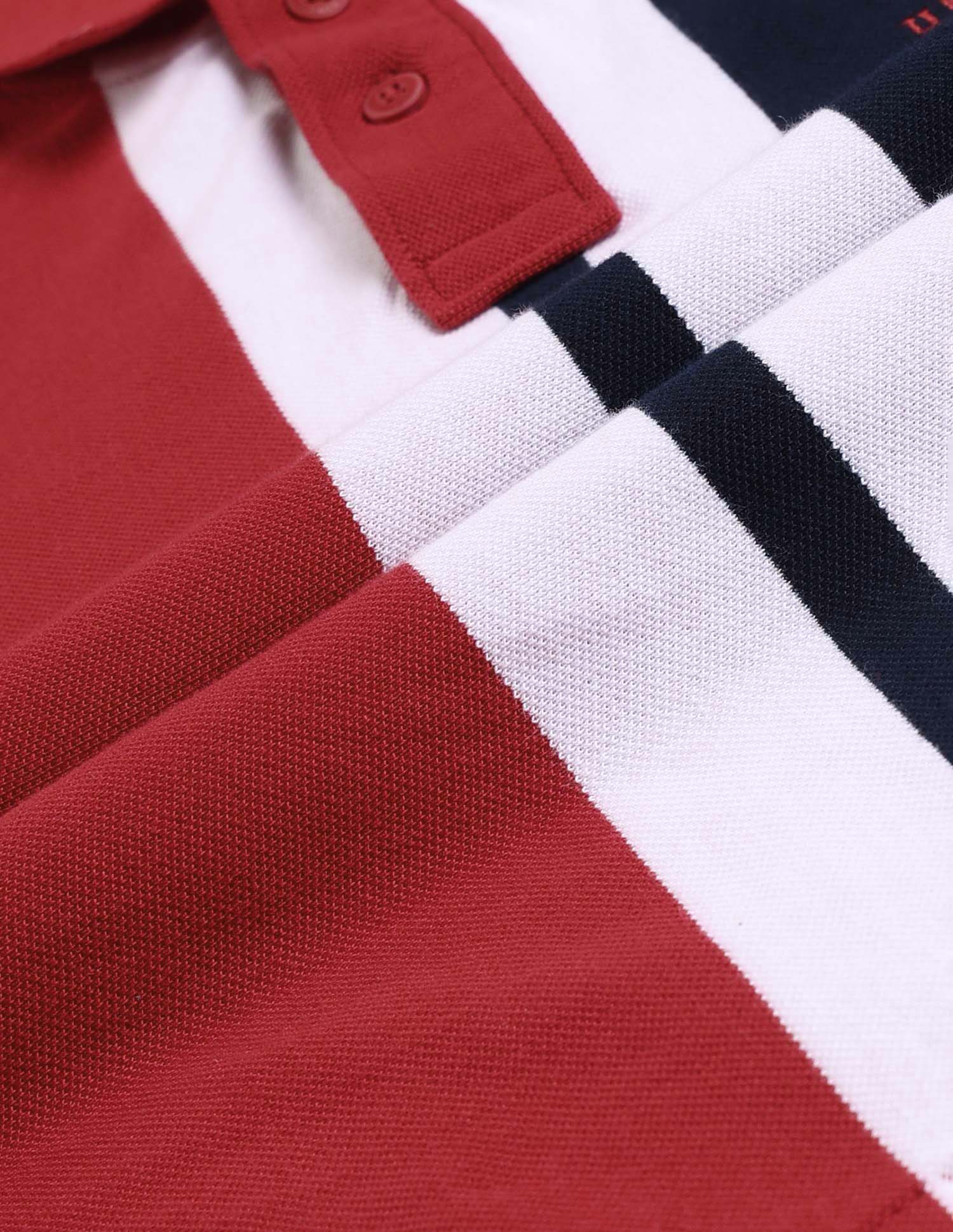 Boys Colour blocked Regular Fit Polo Shirt Medium Red - U.S. POLO ASSN. | Large