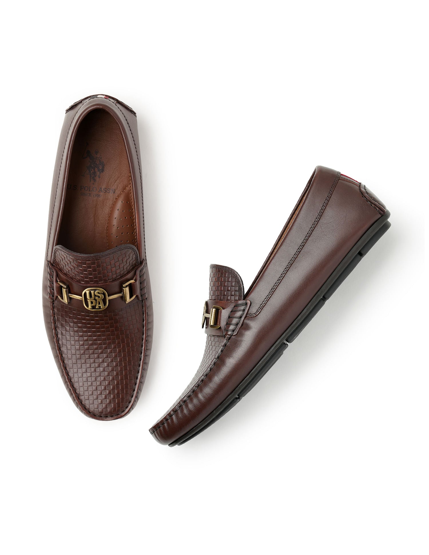 Men Solid Hano Loafers Brown - U.S. Polo Assn. India | Large