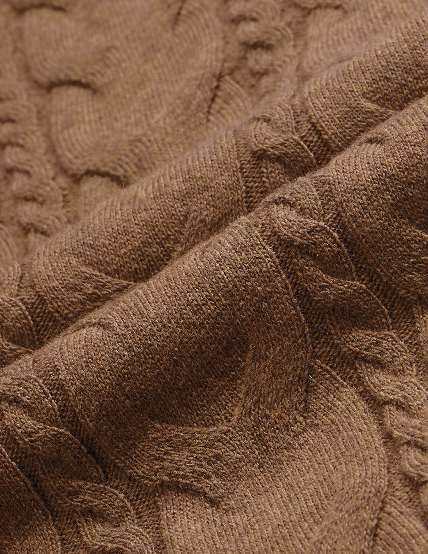 Patterned Cable Knit Regular Fit Sweater Khaki - U.S. POLO ASSN. | Large