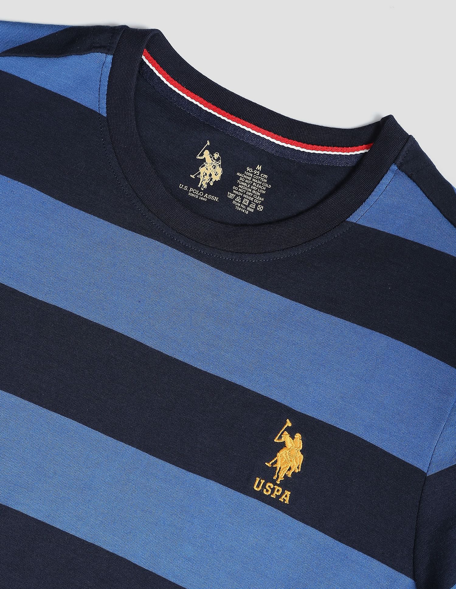 Crew Neck Striped I688 Lounge T-Shirt - Pack Of 1 Blue - U.S. POLO ASSN. | Large