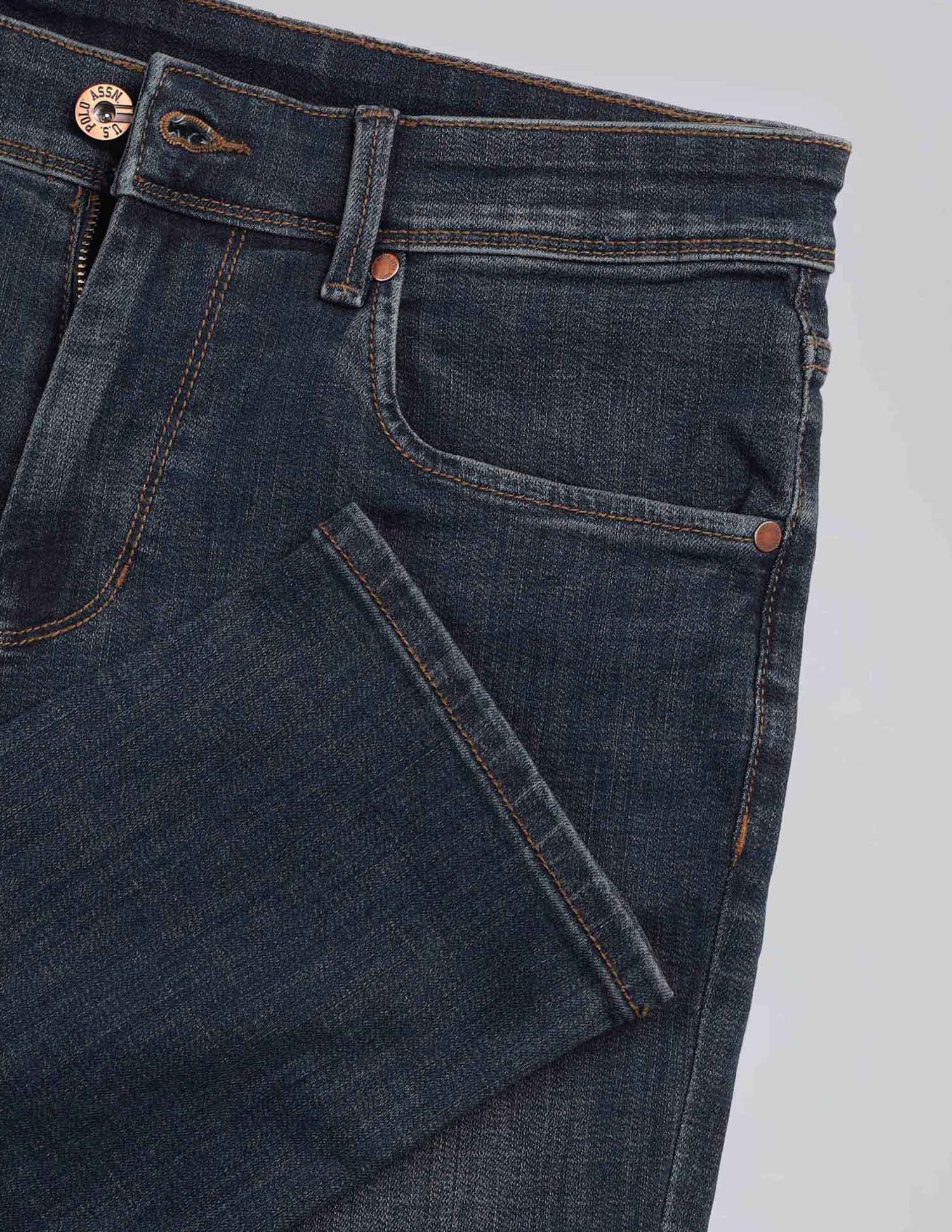 Brandon Slim Tapered Fit Blue Ultra Soft Jeans Blue - U.S. Polo Assn. India | Large