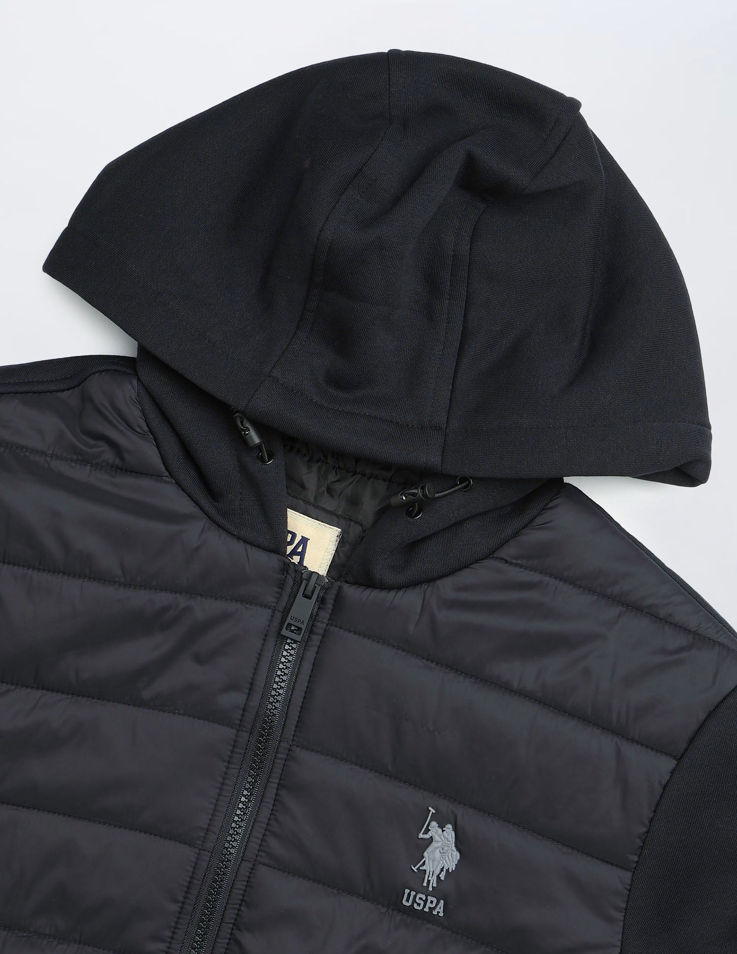 Solid Regular Fit Puffer Jacket Black - U.S. POLO ASSN. | Large