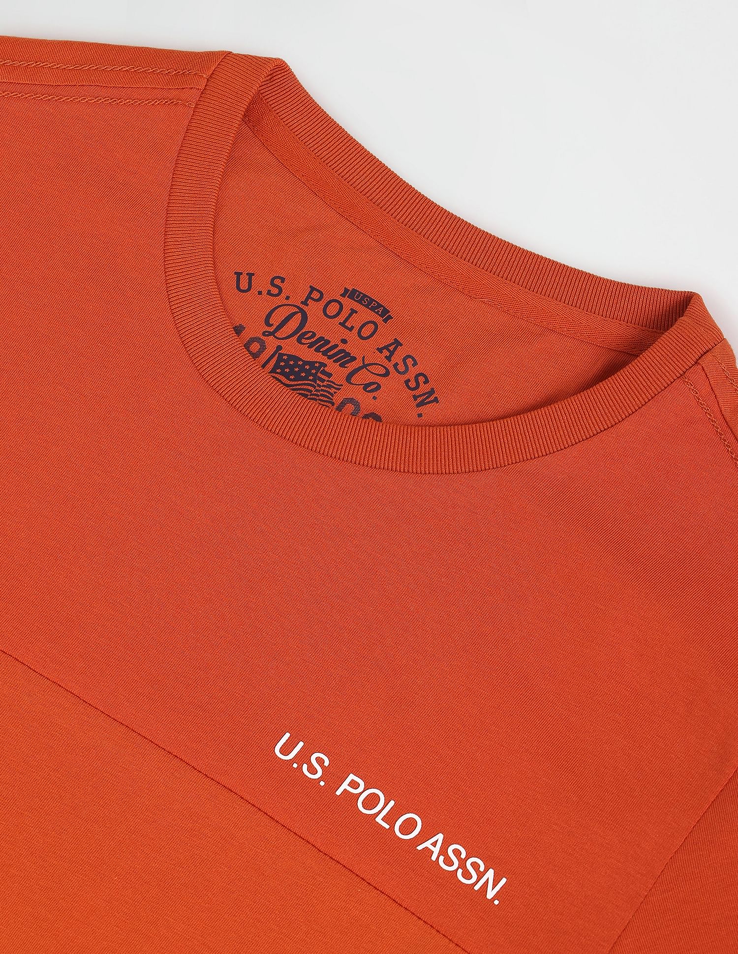 Crew Neck Solid Cotton T-Shirt Rust - U.S. POLO ASSN. | Large