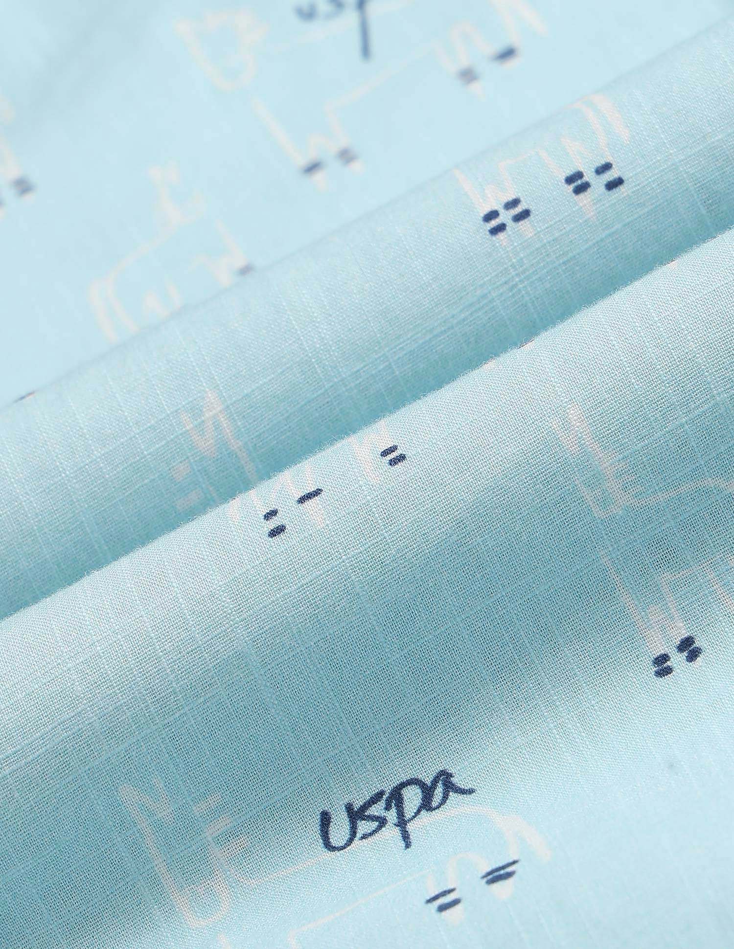 Boys Conversational Brand Printed Shirt Blue - U.S. POLO ASSN. | Large