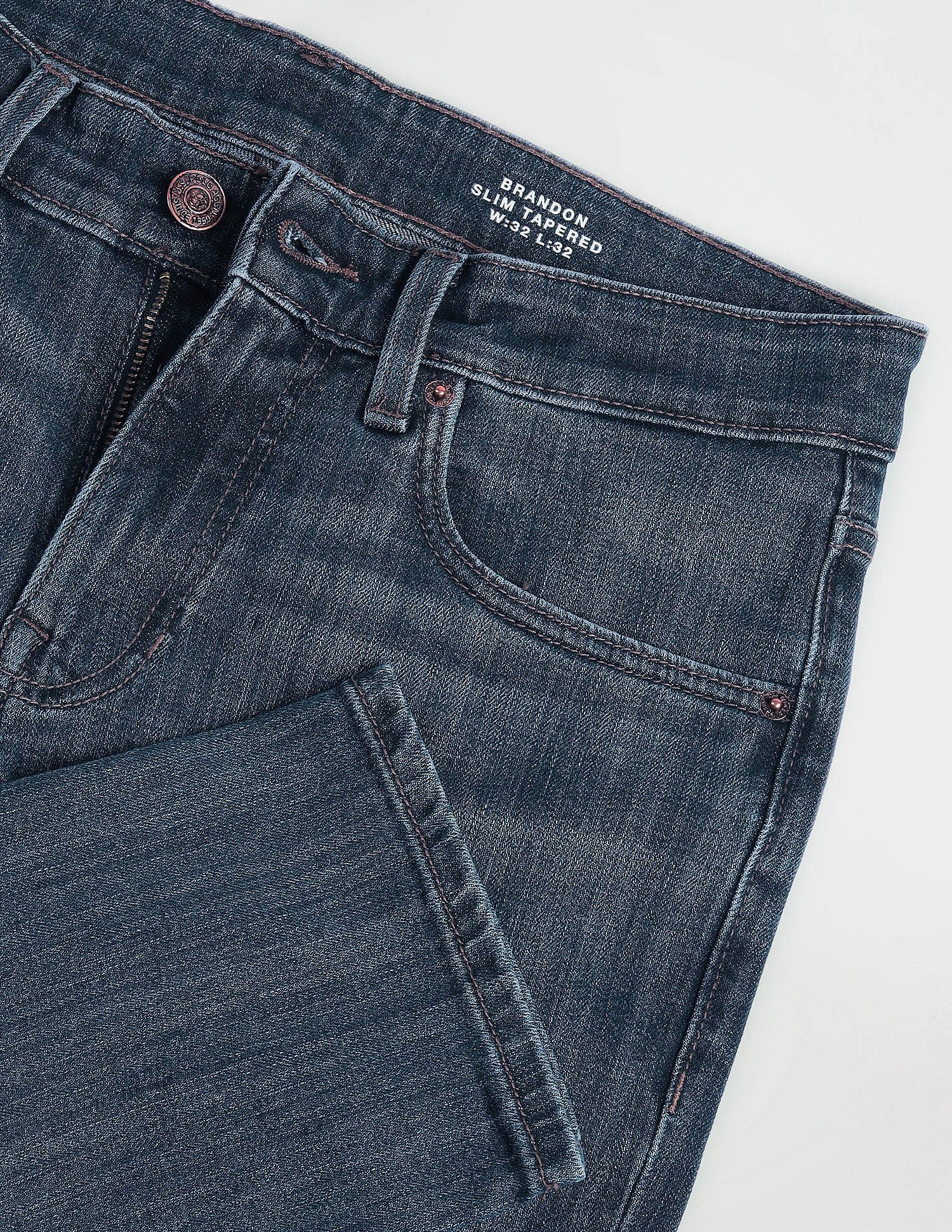 Brandon Slim Tapered Fit Blue Jeans Blue - U.S. Polo Assn. India | Large