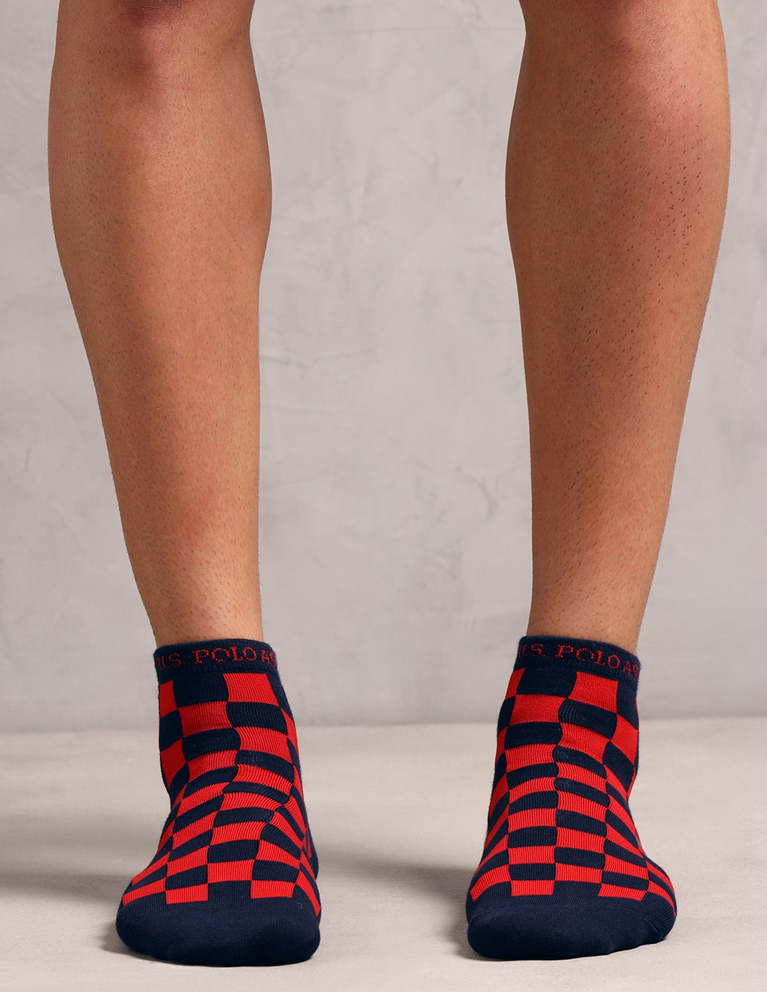 Ankle Length Cotton Stretch ES008 Socks - Pack Of 3 Navy, Navy, Black - U.S. POLO ASSN. | Large