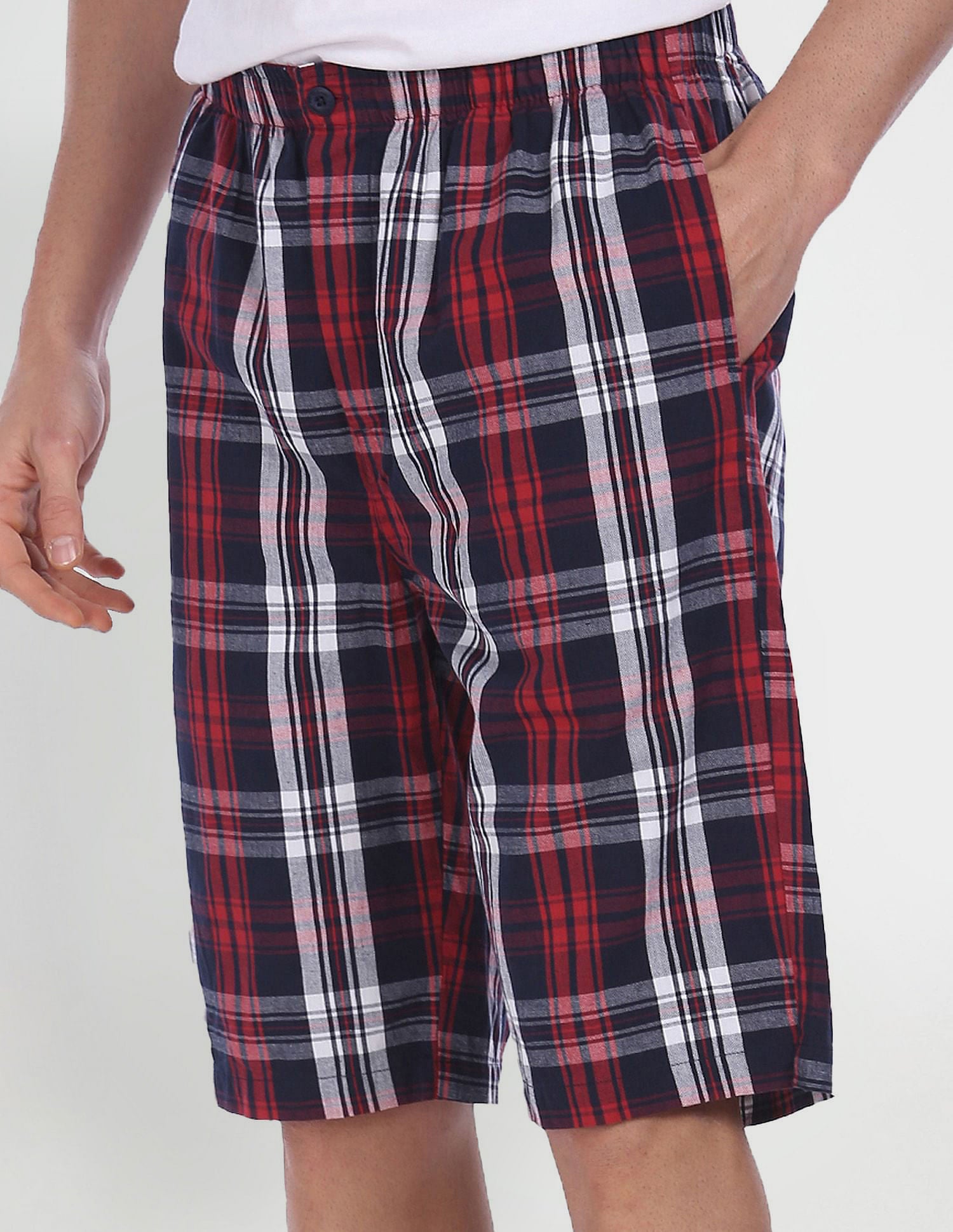 Pure Cotton Checked I692 Bermudas - Pack Of 1 Navy - U.S. POLO ASSN. | Large