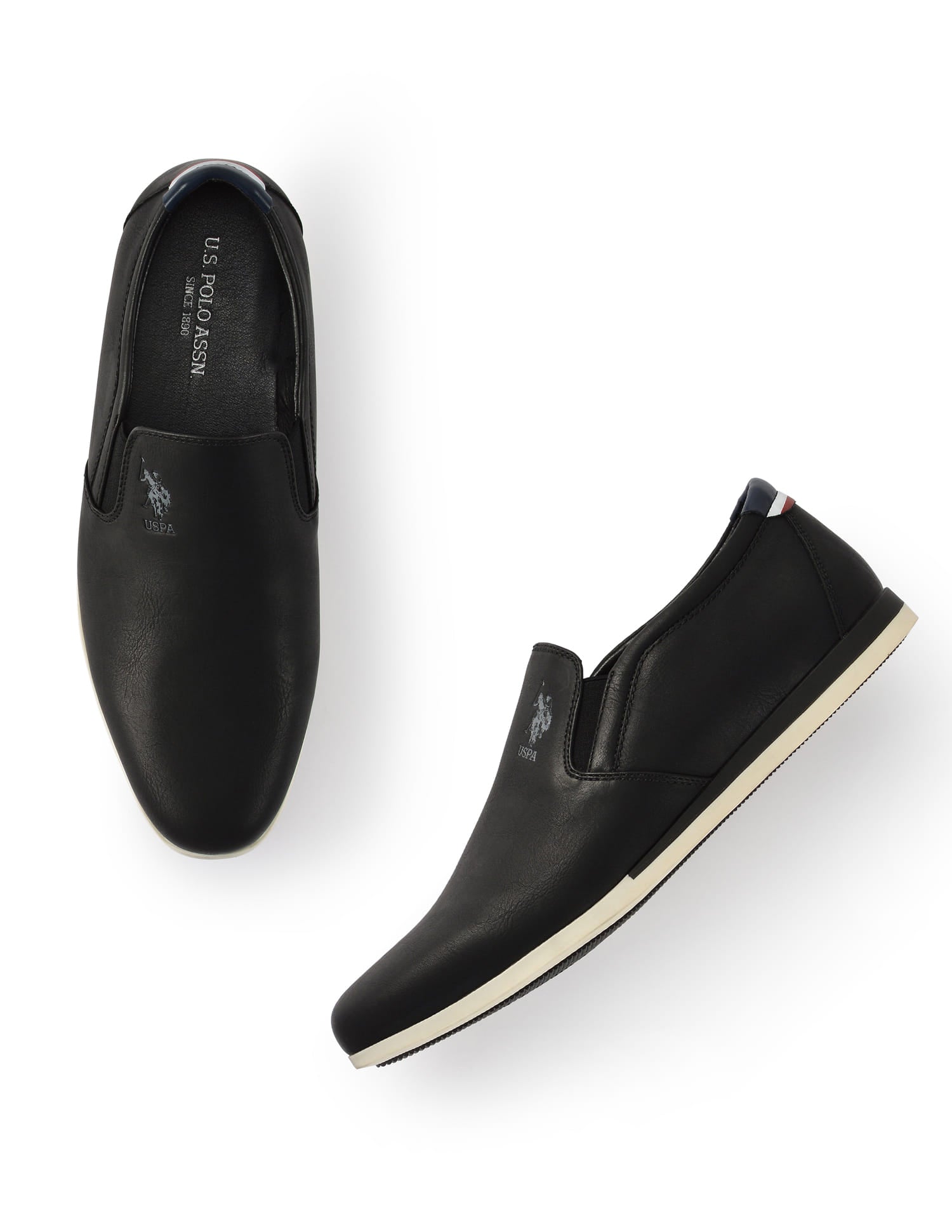 Men Wade 3.0 Black Work Casuals Slip On Black - U.S. Polo Assn. India | Large