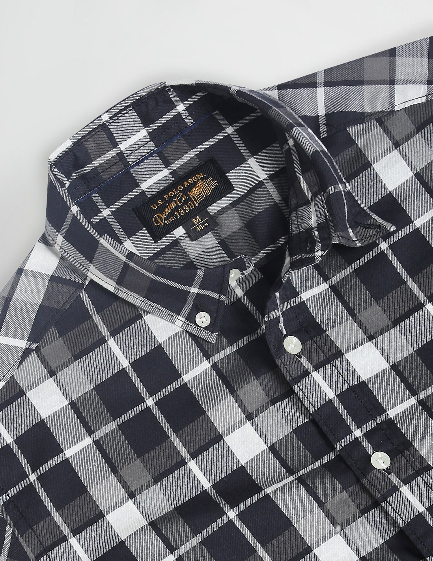 Tartan Check Slim Fit Shirt Black - U.S. Polo Assn. India | Large