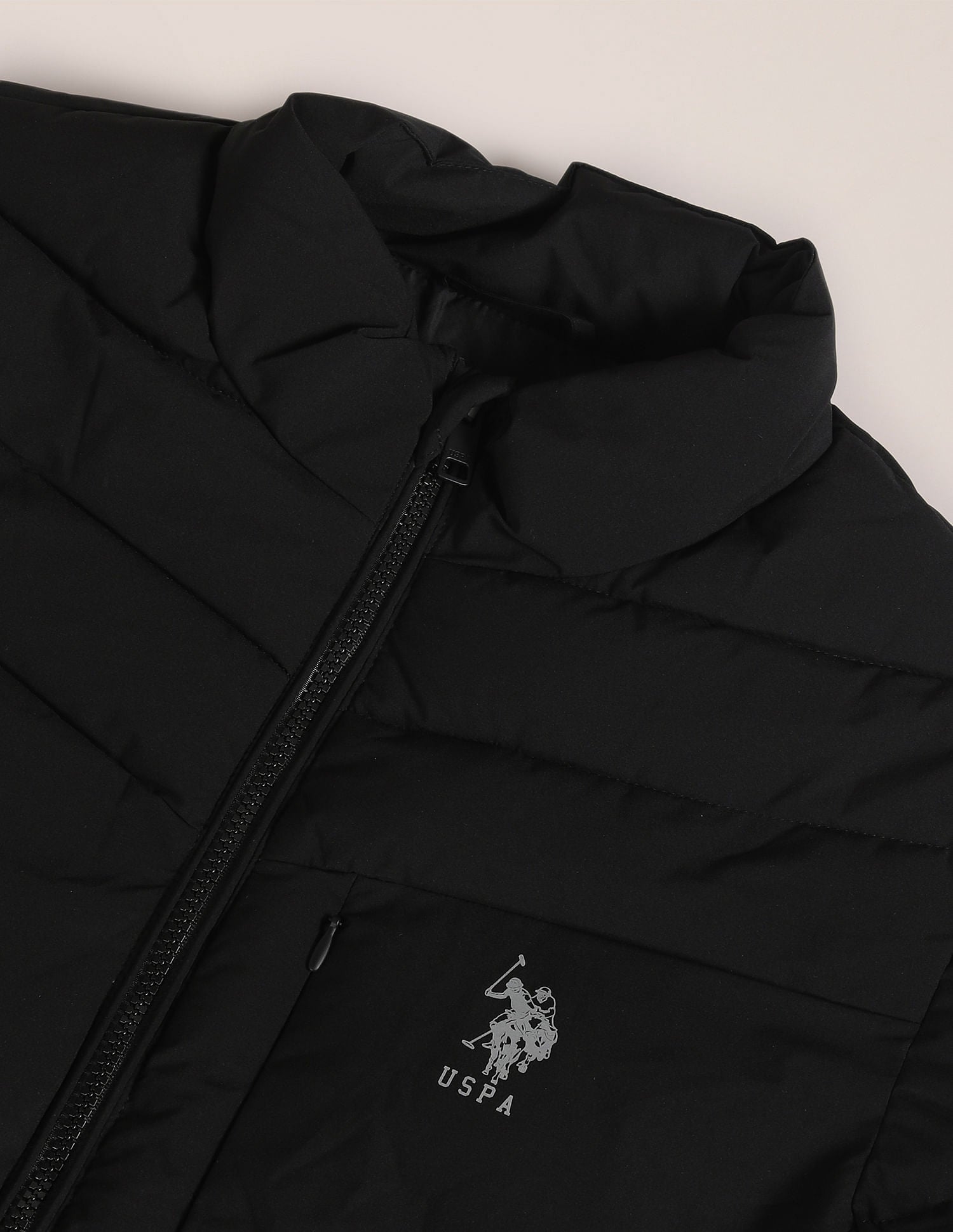 Long Sleeves Quilted Jacket Black - U.S. Polo Assn. India | Large