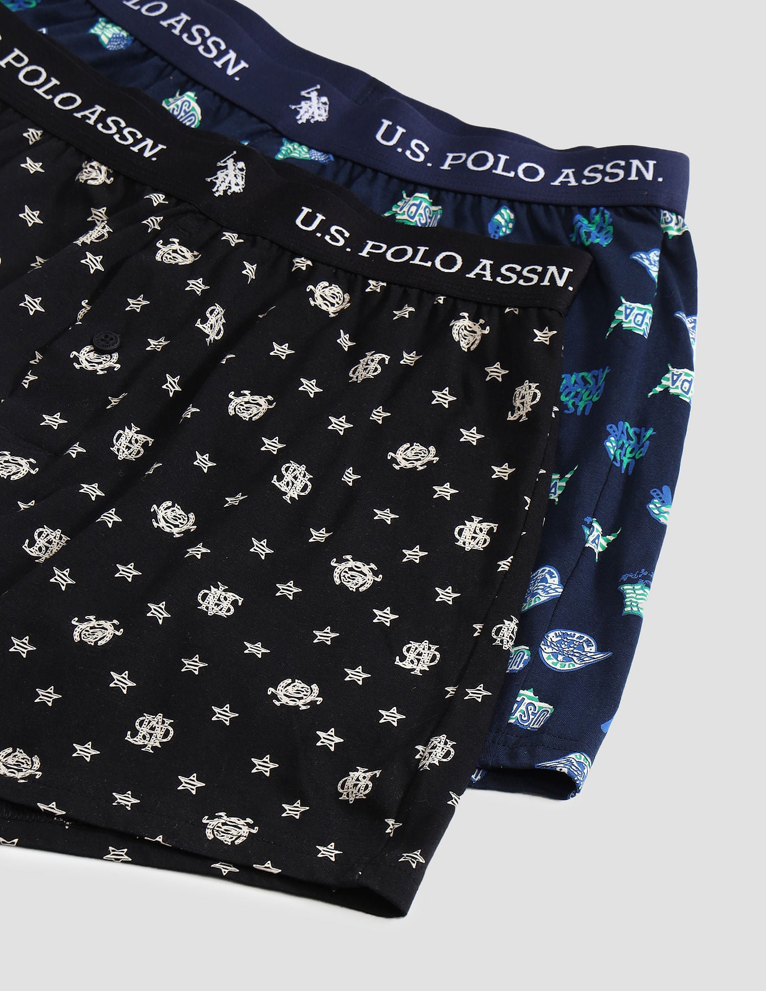 Comfort Regular Fit Solid OEX09 Boxers - Pack of 2 Black and Navy - U.S. POLO ASSN. | Large