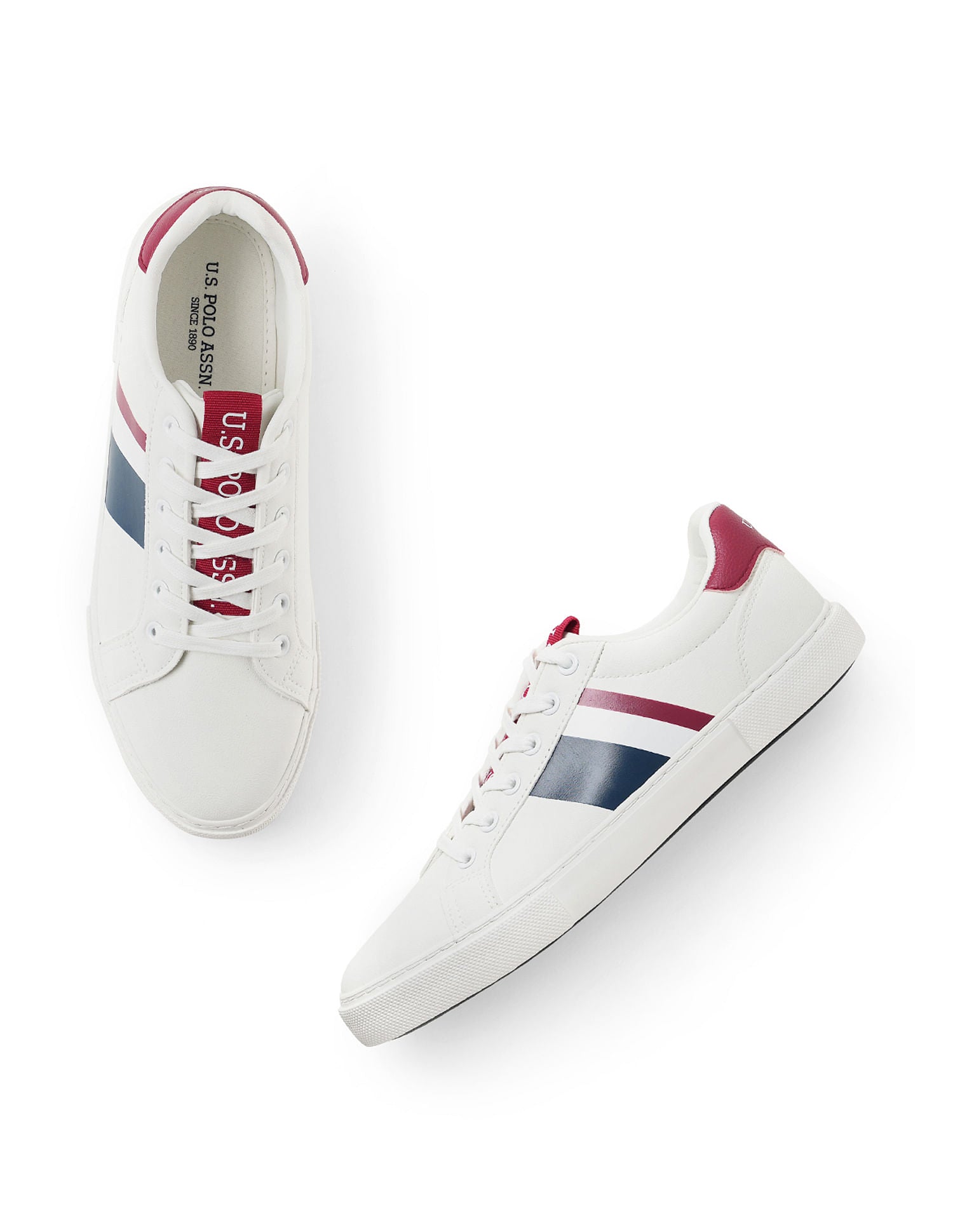 Men Striped Santos 4.0 Sneakers Off White - U.S. POLO ASSN. | Large