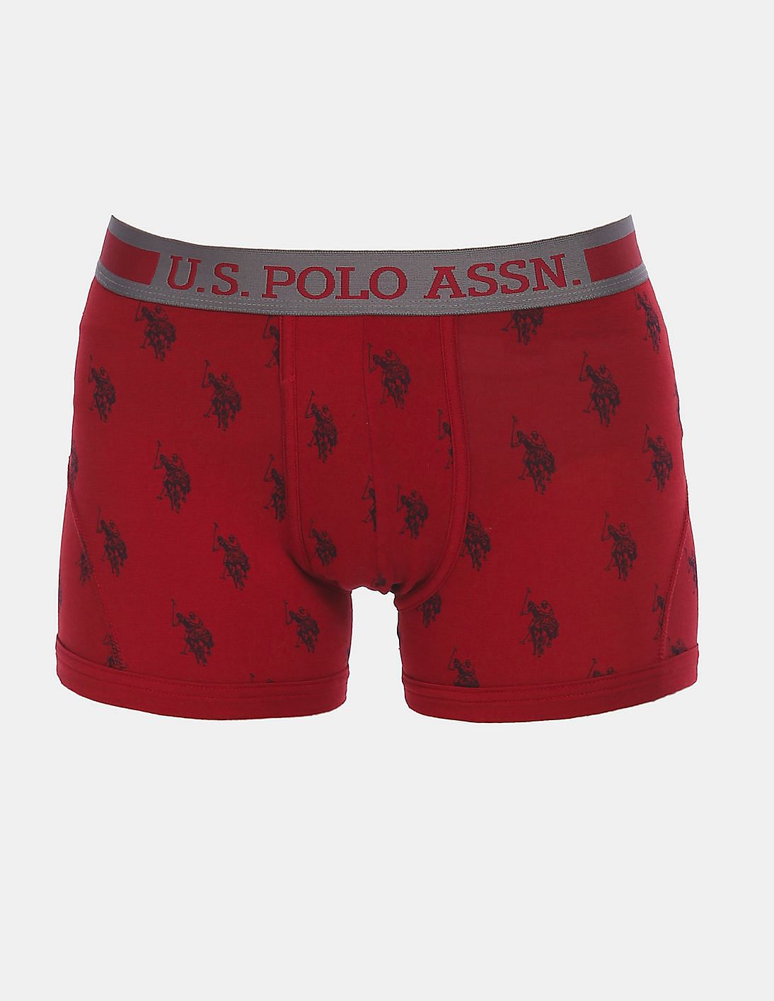Cotton Spandex Printed I112 Premium Trunks - Pack Of 1 Red - U.S. POLO ASSN. | Large