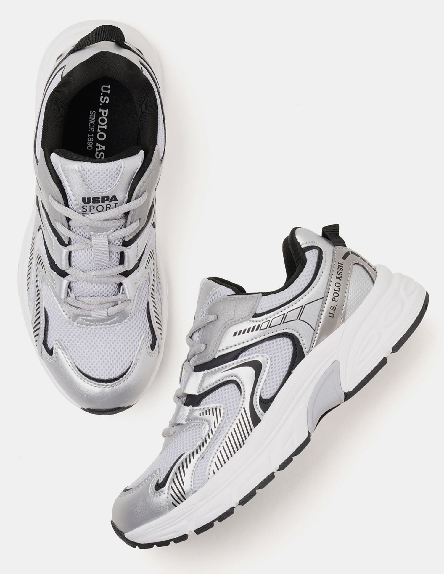 Women So-Young Colour Blocked Sneakers Silver - U.S. POLO ASSN. | Large