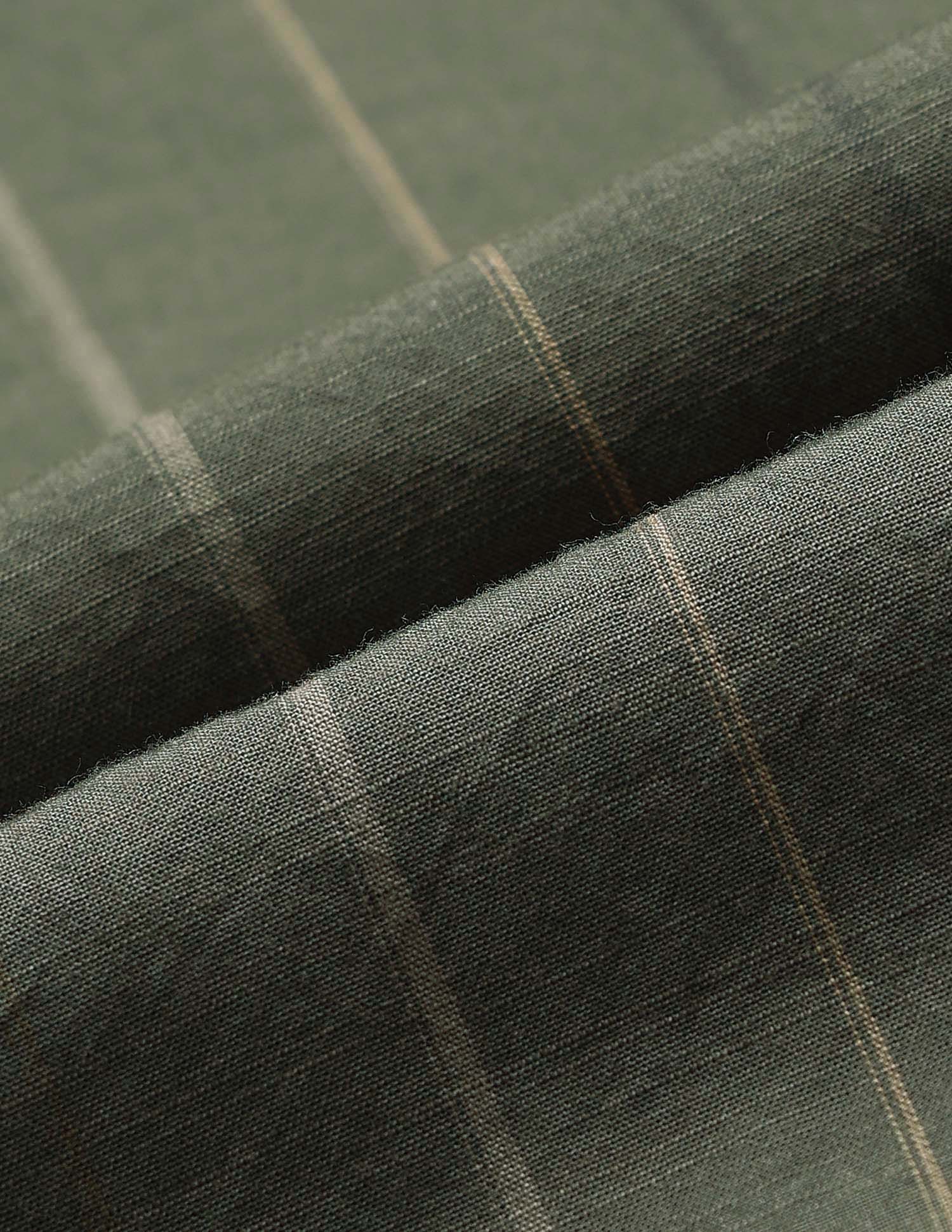 Vertical Striped Pure Cotton Shirt Olive - U.S. Polo Assn. India | Large