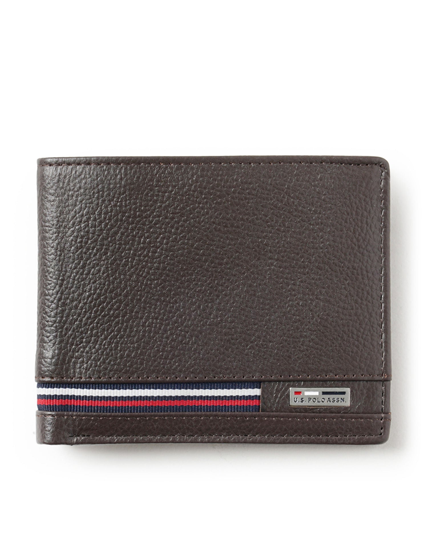 Bi-Fold Taping Leather Larisa Wallet Dark Brown - U.S. POLO ASSN. | Large
