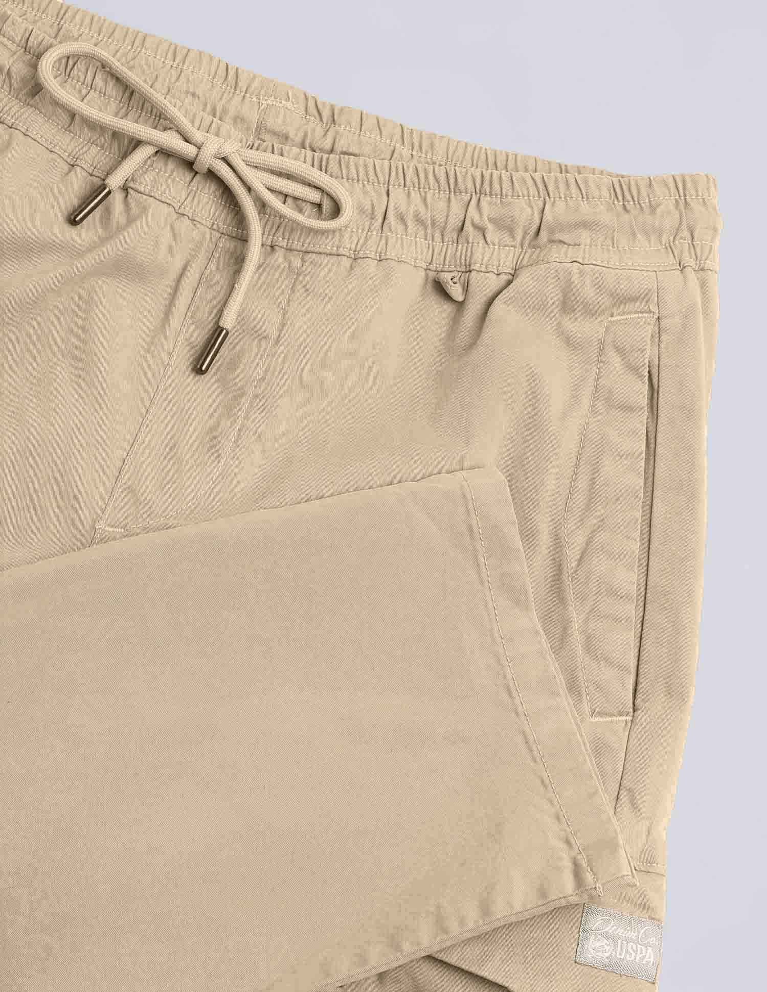 Solid Straight Fit Cargos Beige - U.S. Polo Assn. India | Large