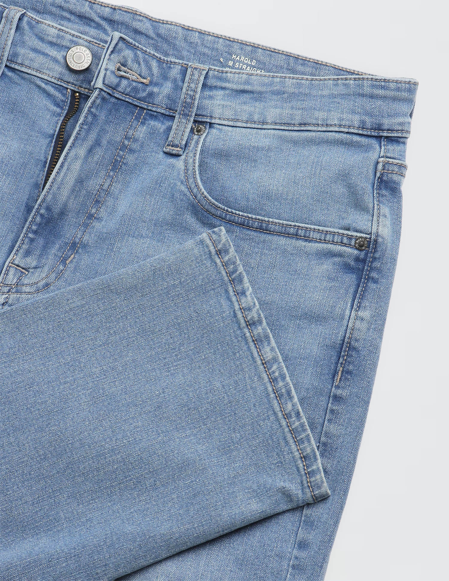 Harold Slim Straight Fit Blue Jeans Light Indigo - U.S. Polo Assn. India | Large