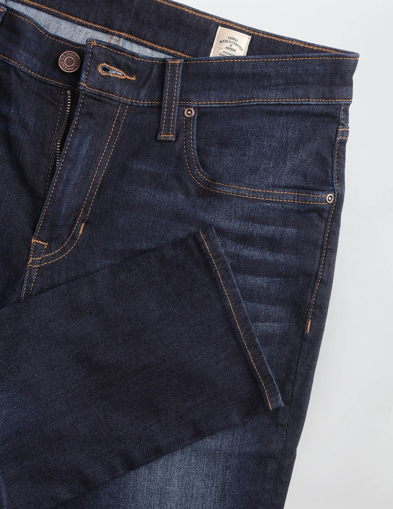 Brandon Slim Tapered Fit Blue Jeans Dark Blue - U.S. Polo Assn. India | Large