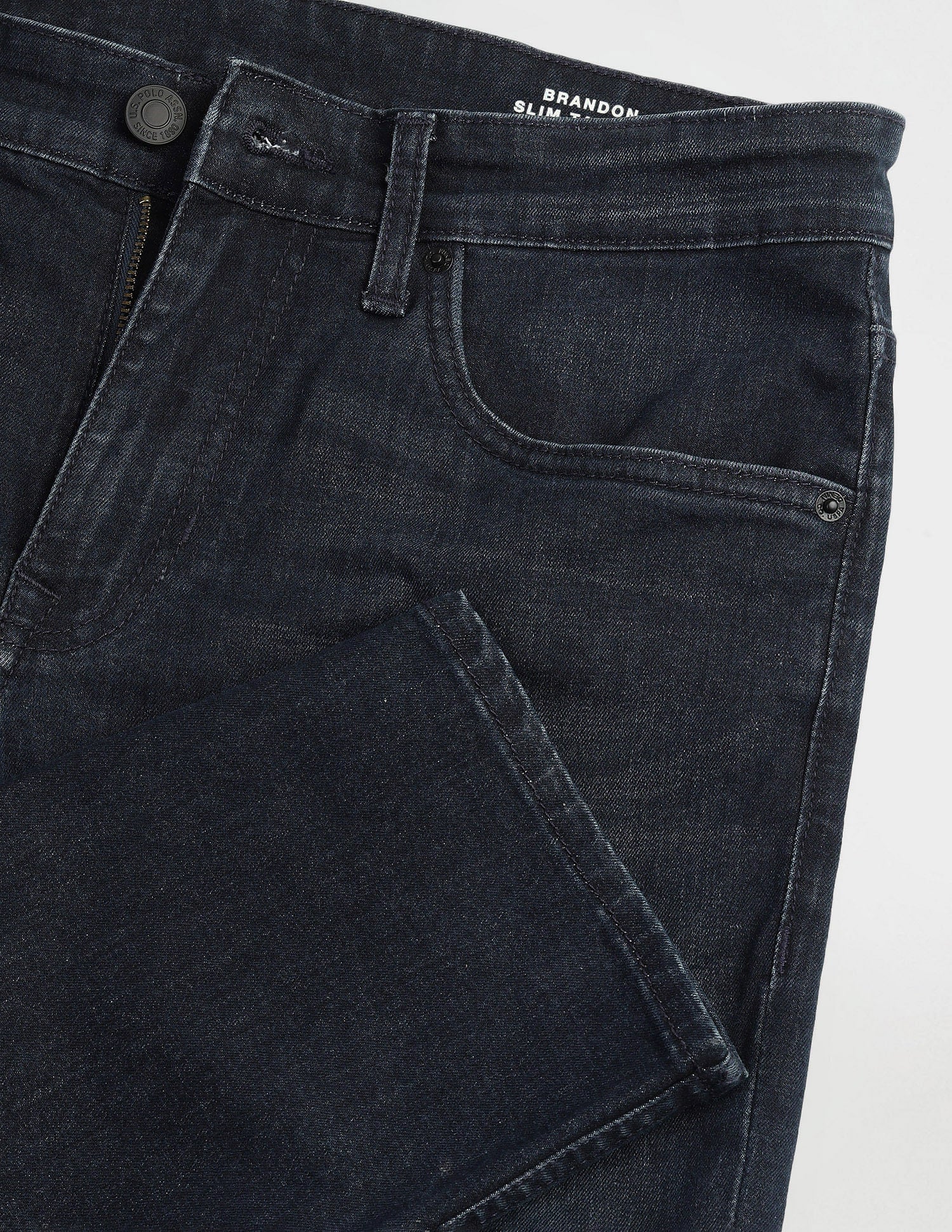 Brandon Slim Tapered Fit Dark Wash Jeans Blue - U.S. Polo Assn. India | Large